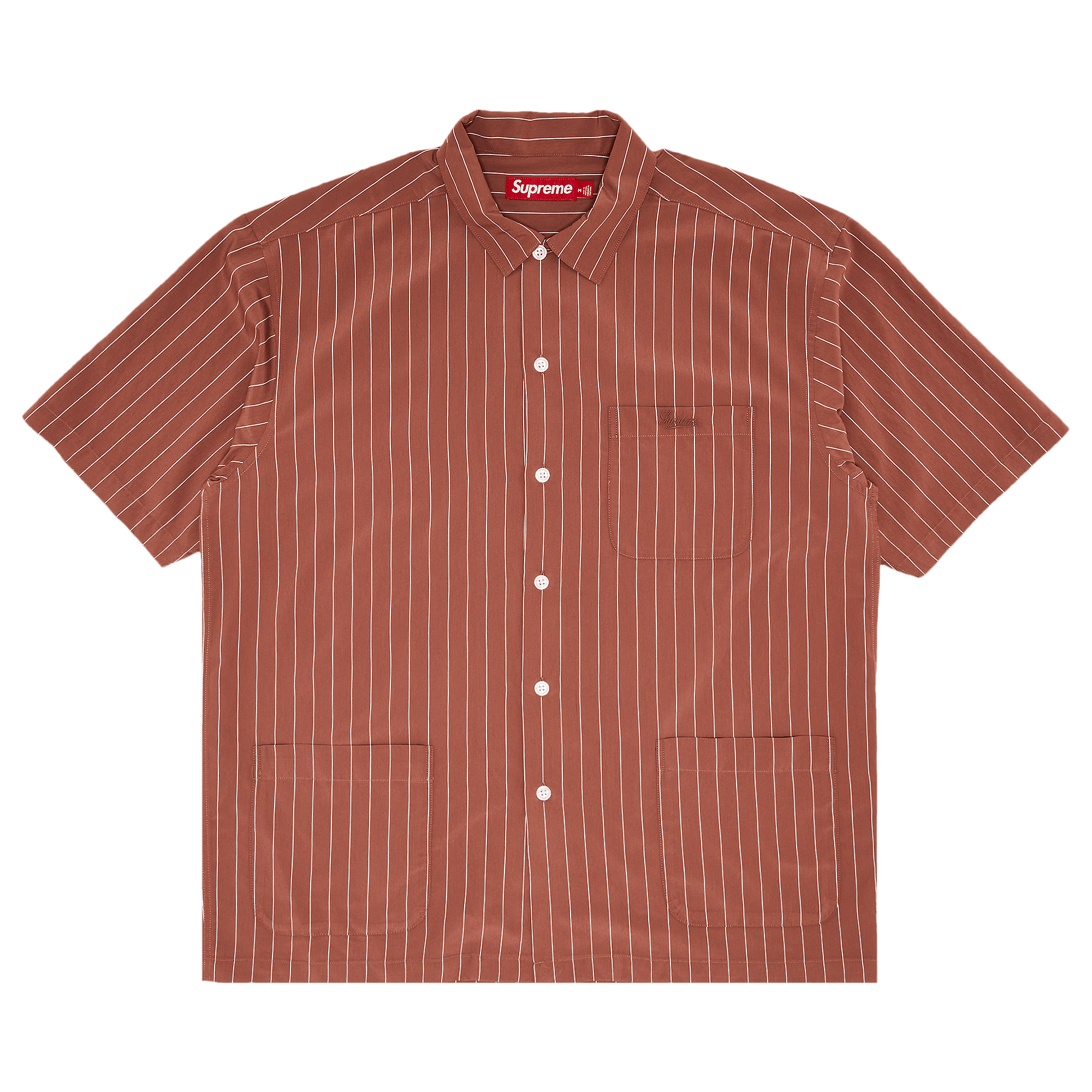 Supreme Stripe Short-Sleeve Pajama Shirt 'Brown'