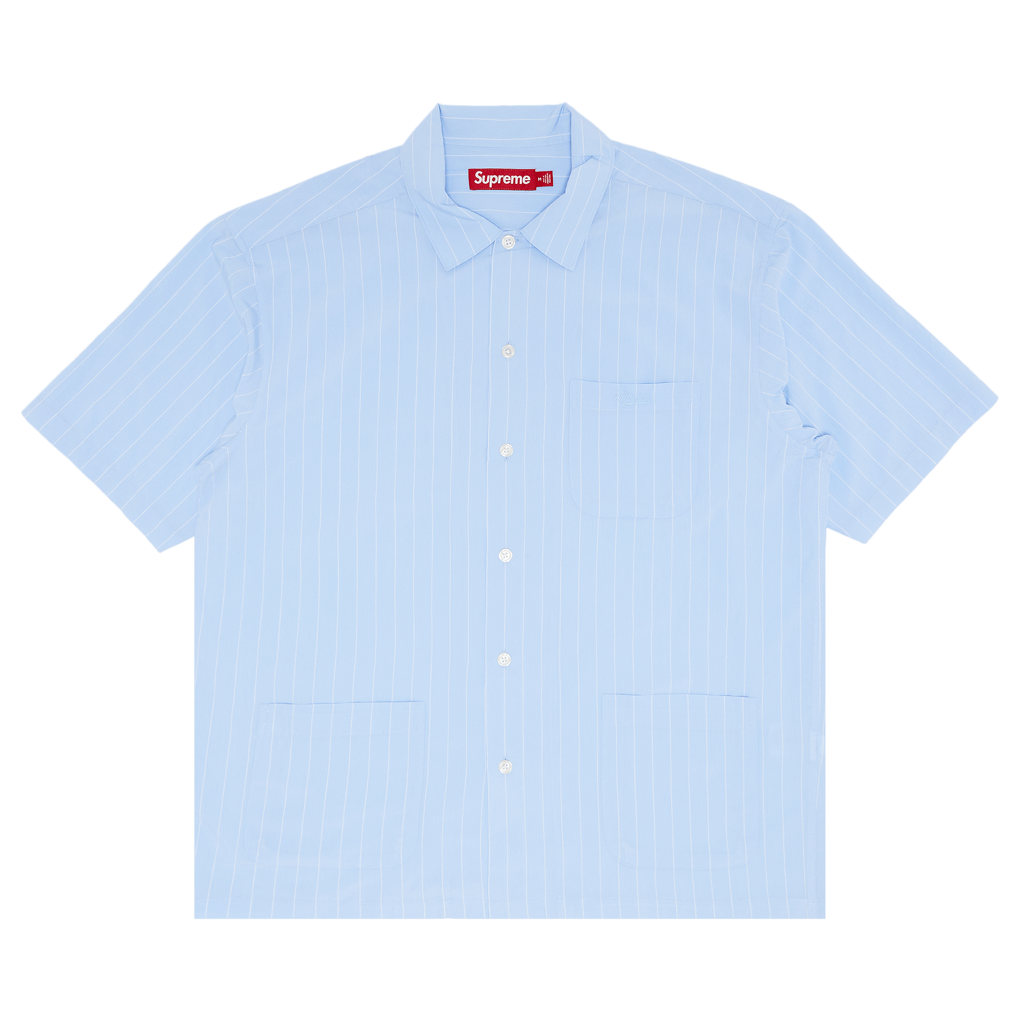 Supreme Stripe Short-Sleeve Pajama Shirt 'Light Blue'