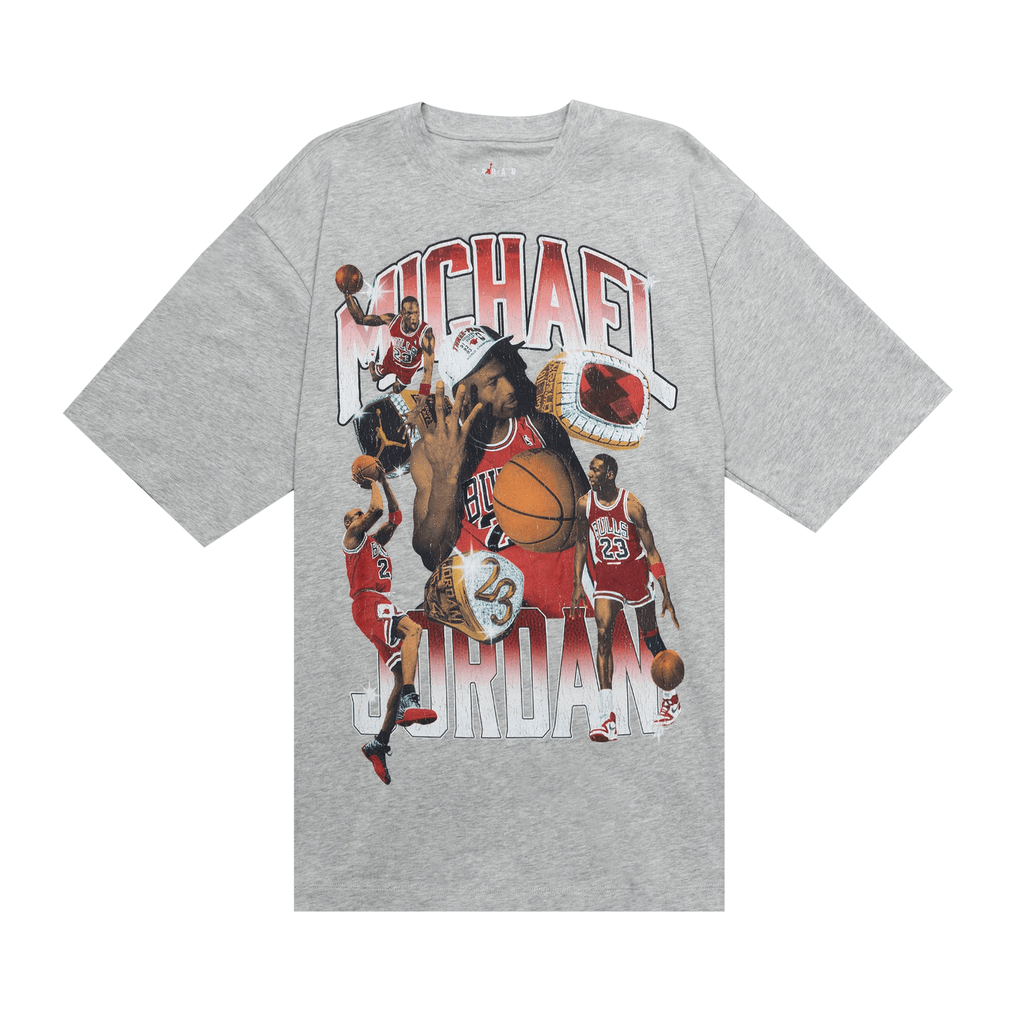 Air Jordan Flight Essentials Oversized T-Shirt 'Grey Heather/Varsity Red'