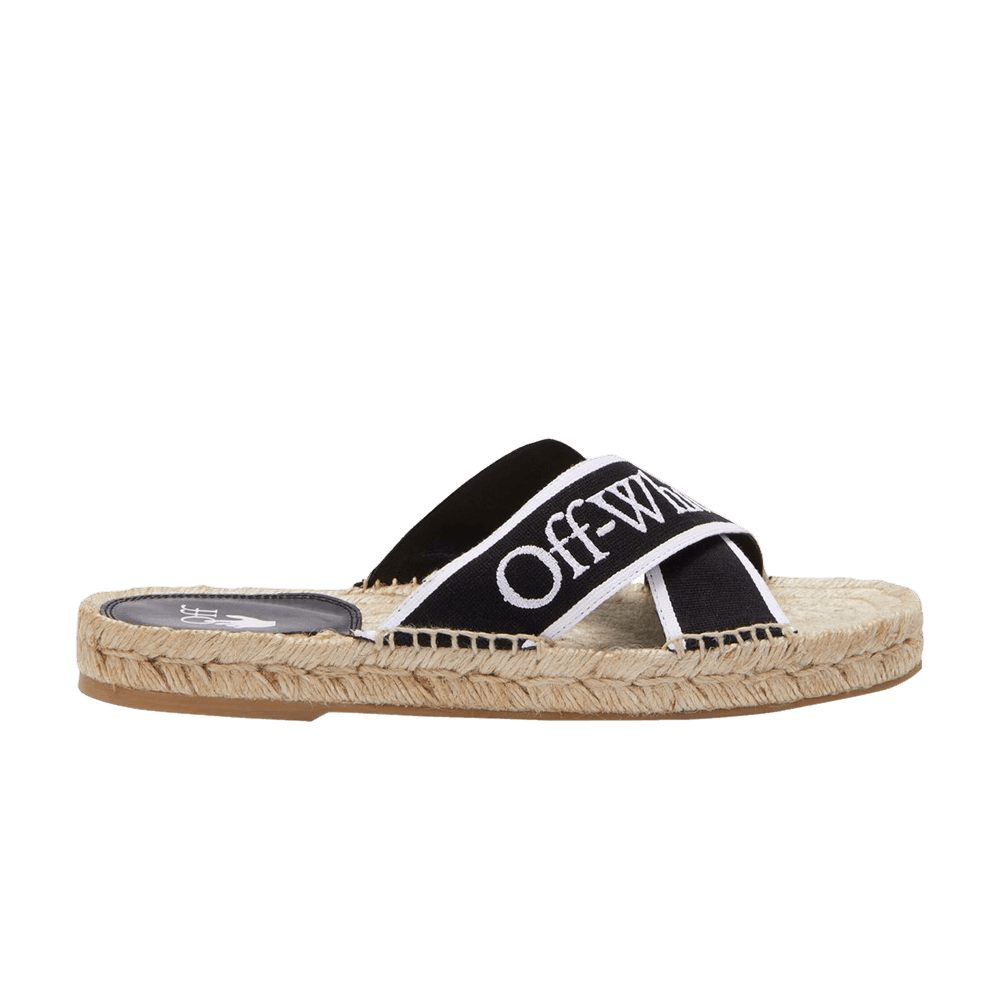 Off-White Wmns Bookish Criss-Cross Espadrille Sliders 'Black White Beige'