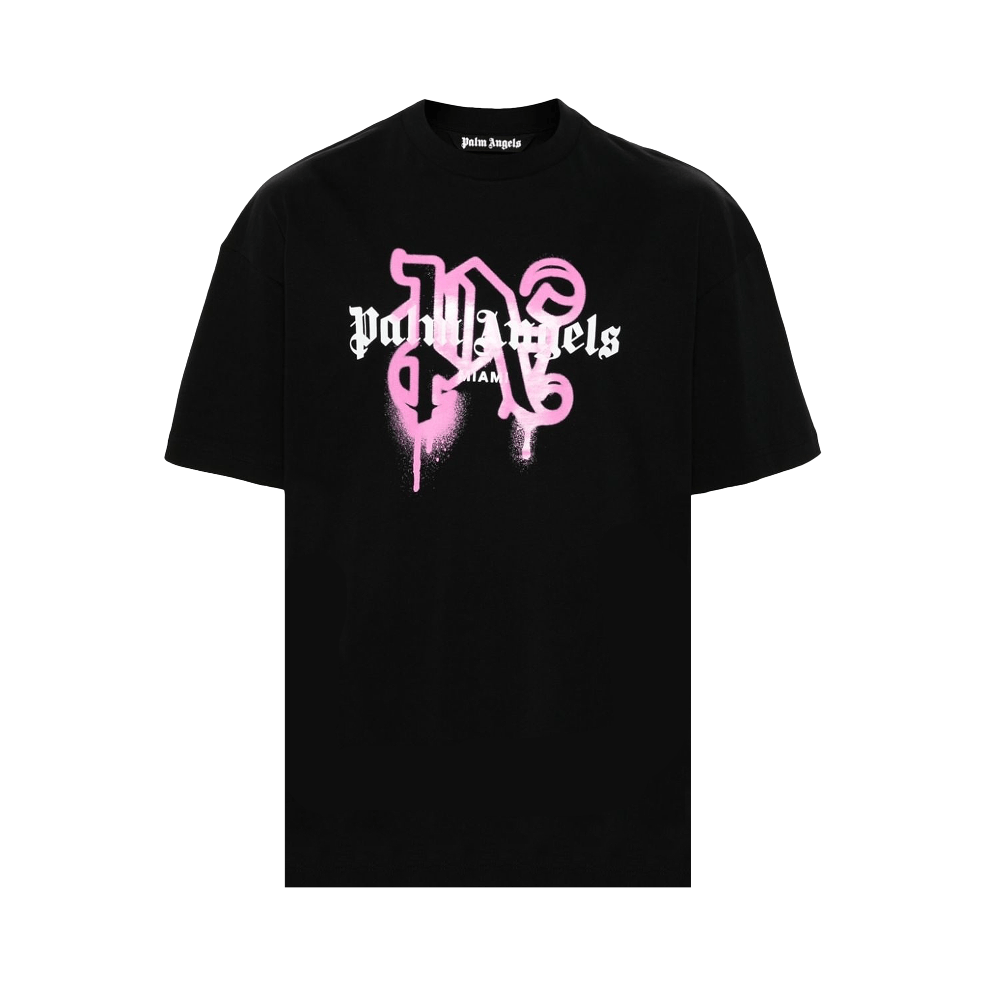 Palm Angels Miami Monogram Spray Print T-Shirt 'Black'