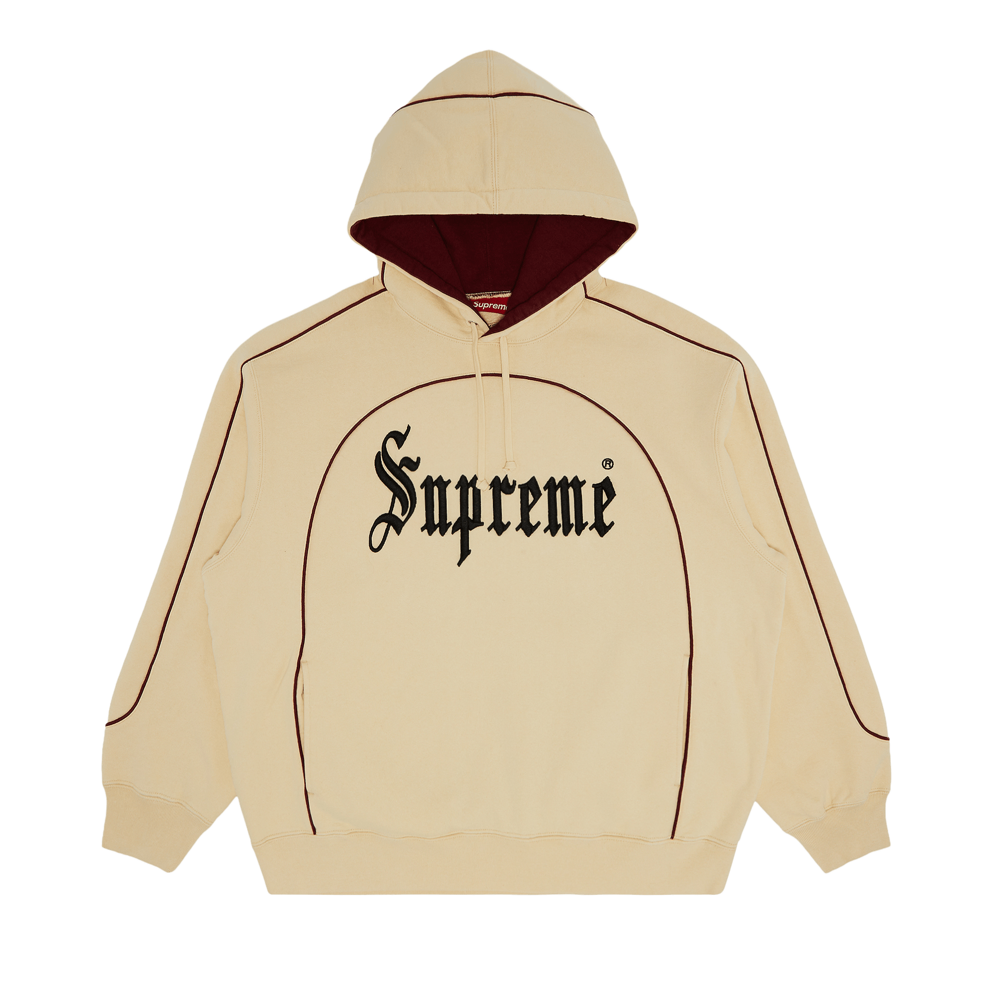 Supreme Curve Piping Hooded Sweatshirt 'Natural'