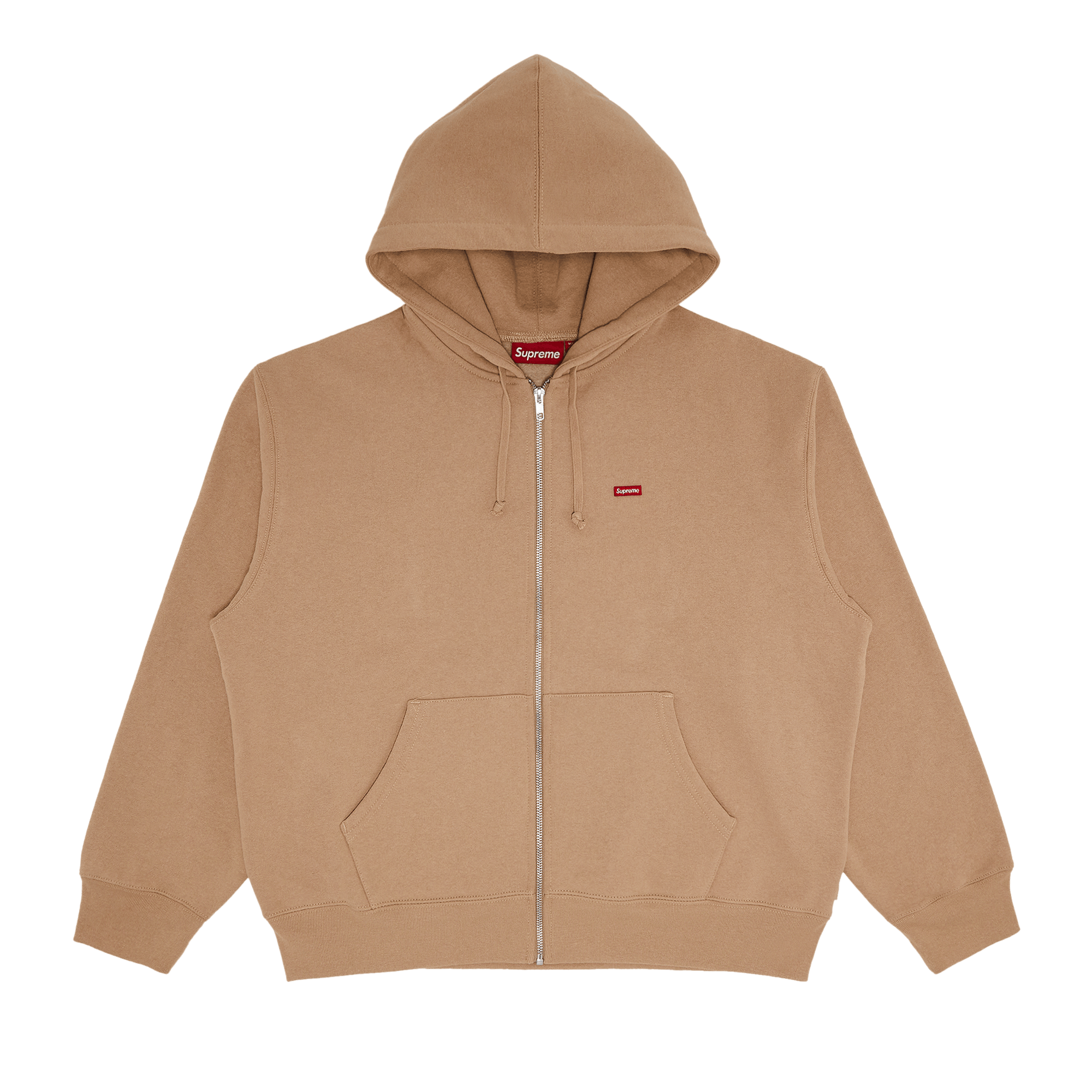 Supreme Small Box Zip Up Hooded Sweatshirt 'Khaki'