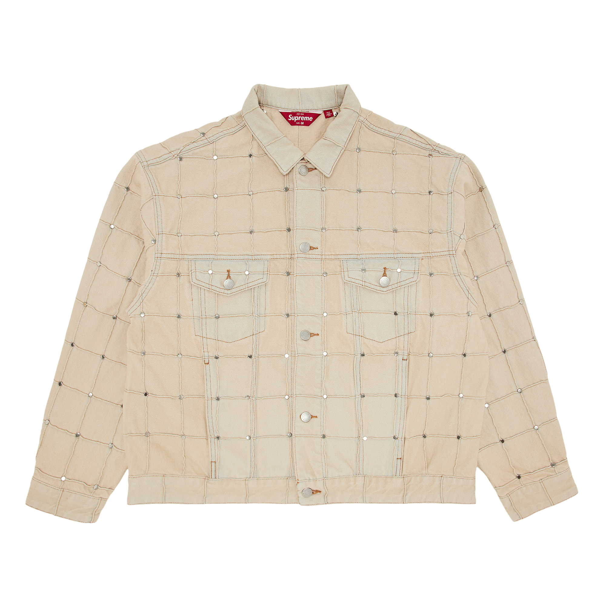 Supreme Studded Seam Denim Trucker Jacket 'Natural'