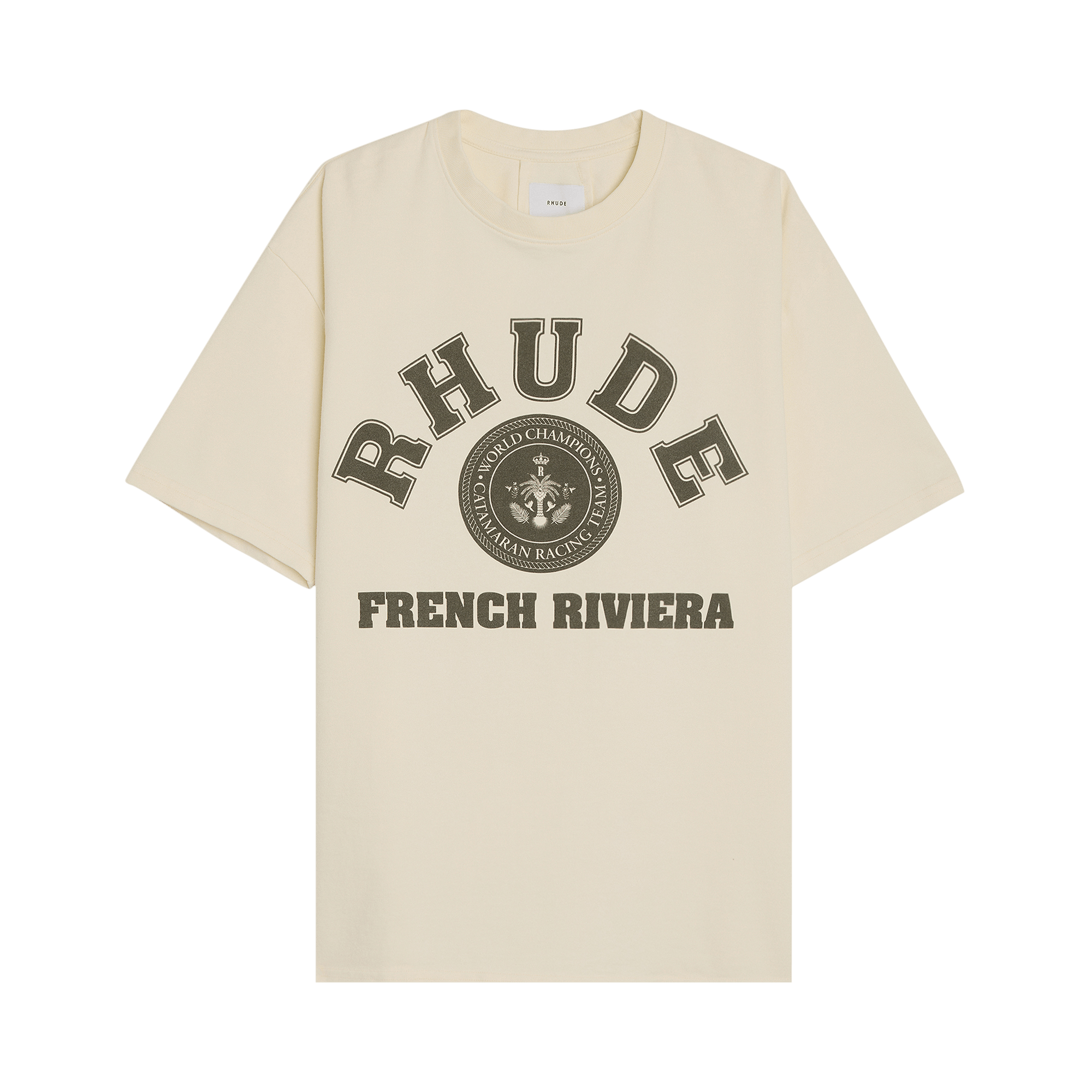 Buy Rhude Track Logo Tee 'Vintage White' - SS22TT30012611 | GOAT