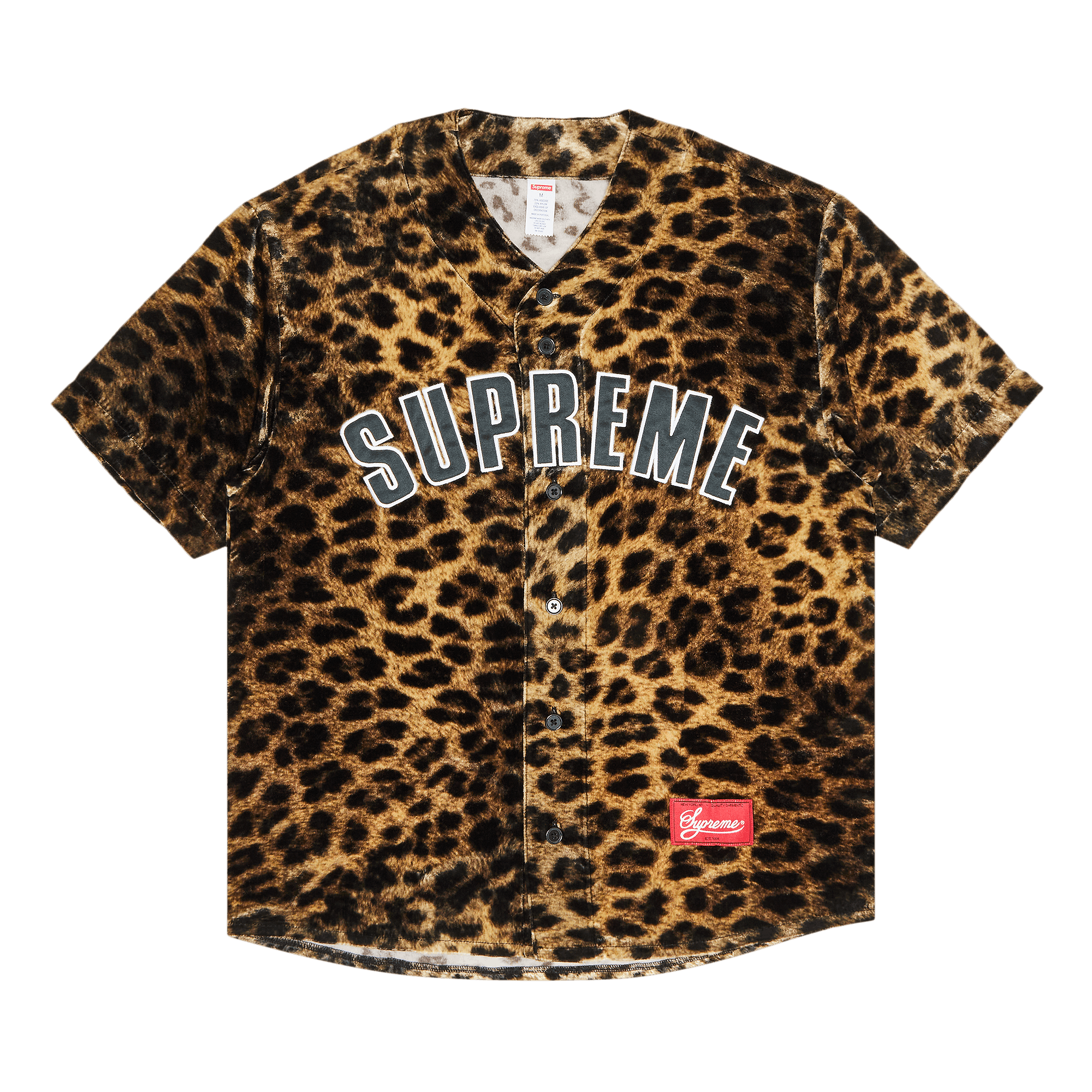 Supreme Velvet Baseball Jersey 'Leopard'