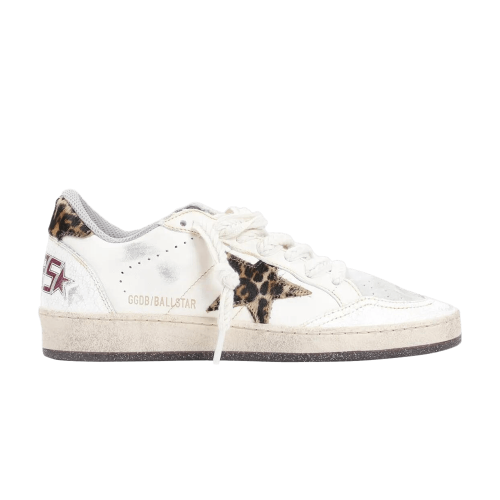 Golden Goose Wmns Ball Star 'White Beige Leopard'