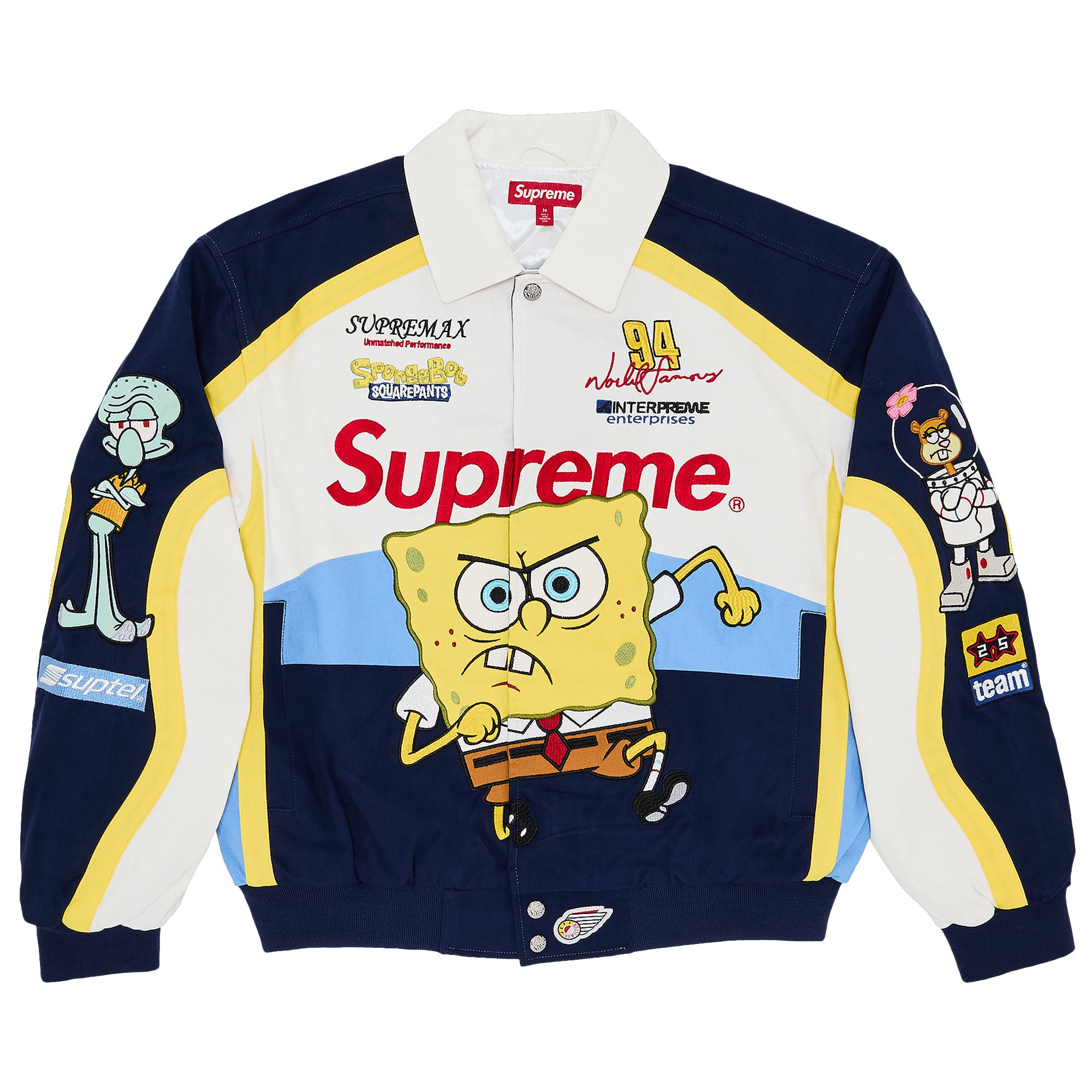Supreme x Spongebob Squarepants x Jeff Hamilton Racing Jacket 'White'