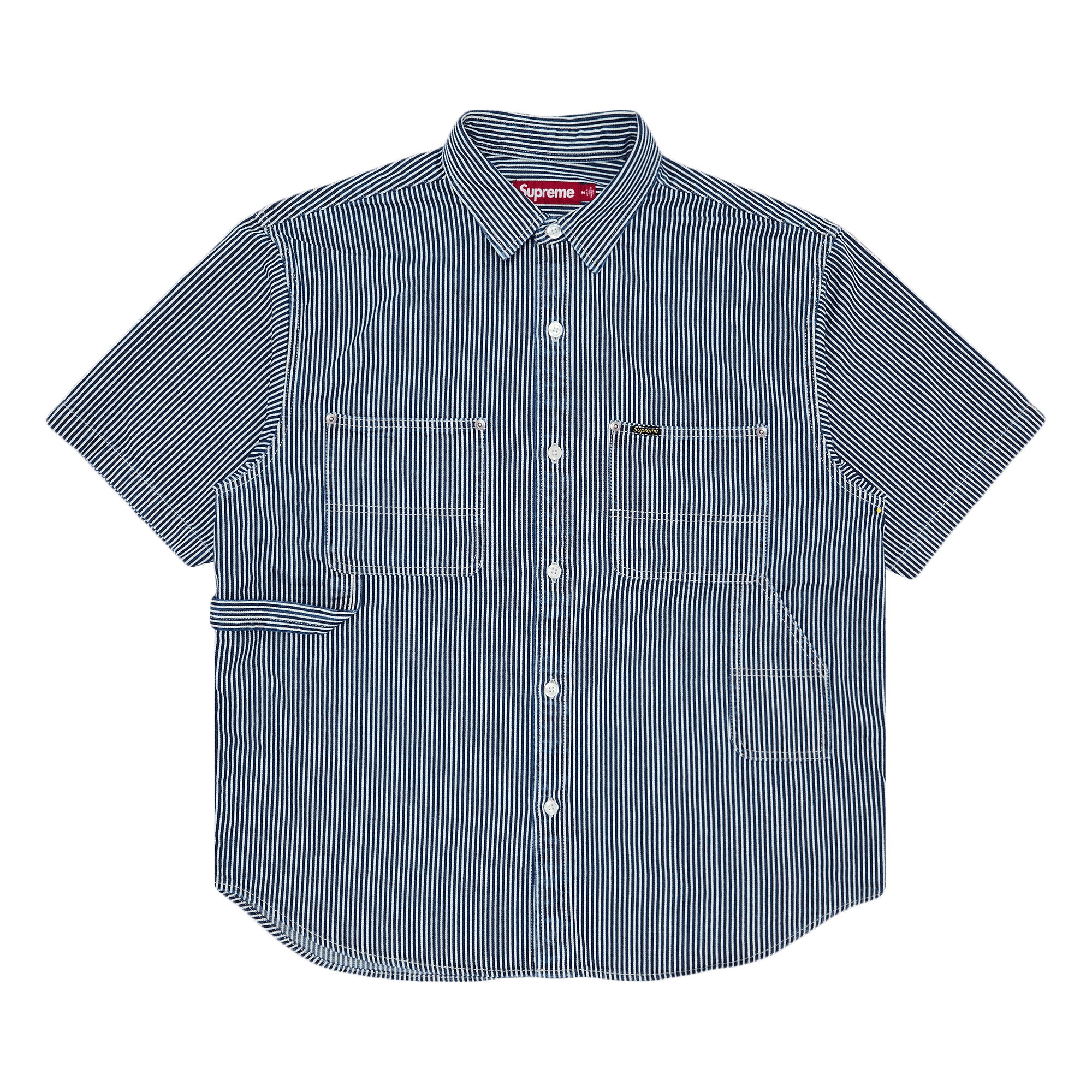 Supreme Loose Fit Short-Sleeve Denim Painter Shirt 'Stripe'
