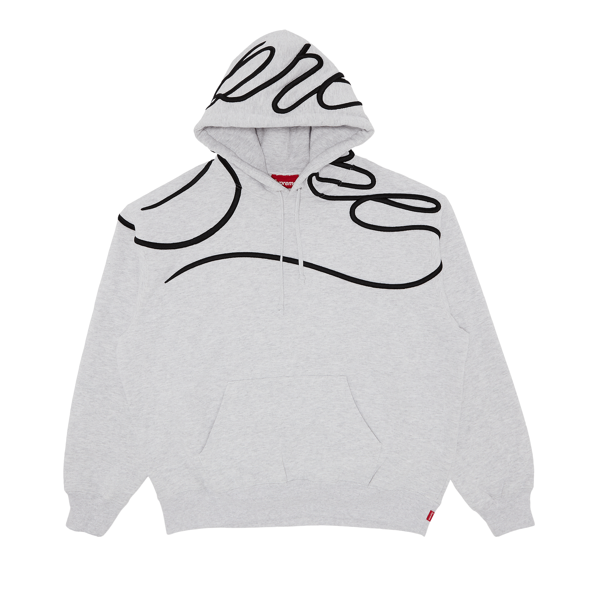 Supreme Shoulder Script Hooded Sweatshirt 'Ash Grey'