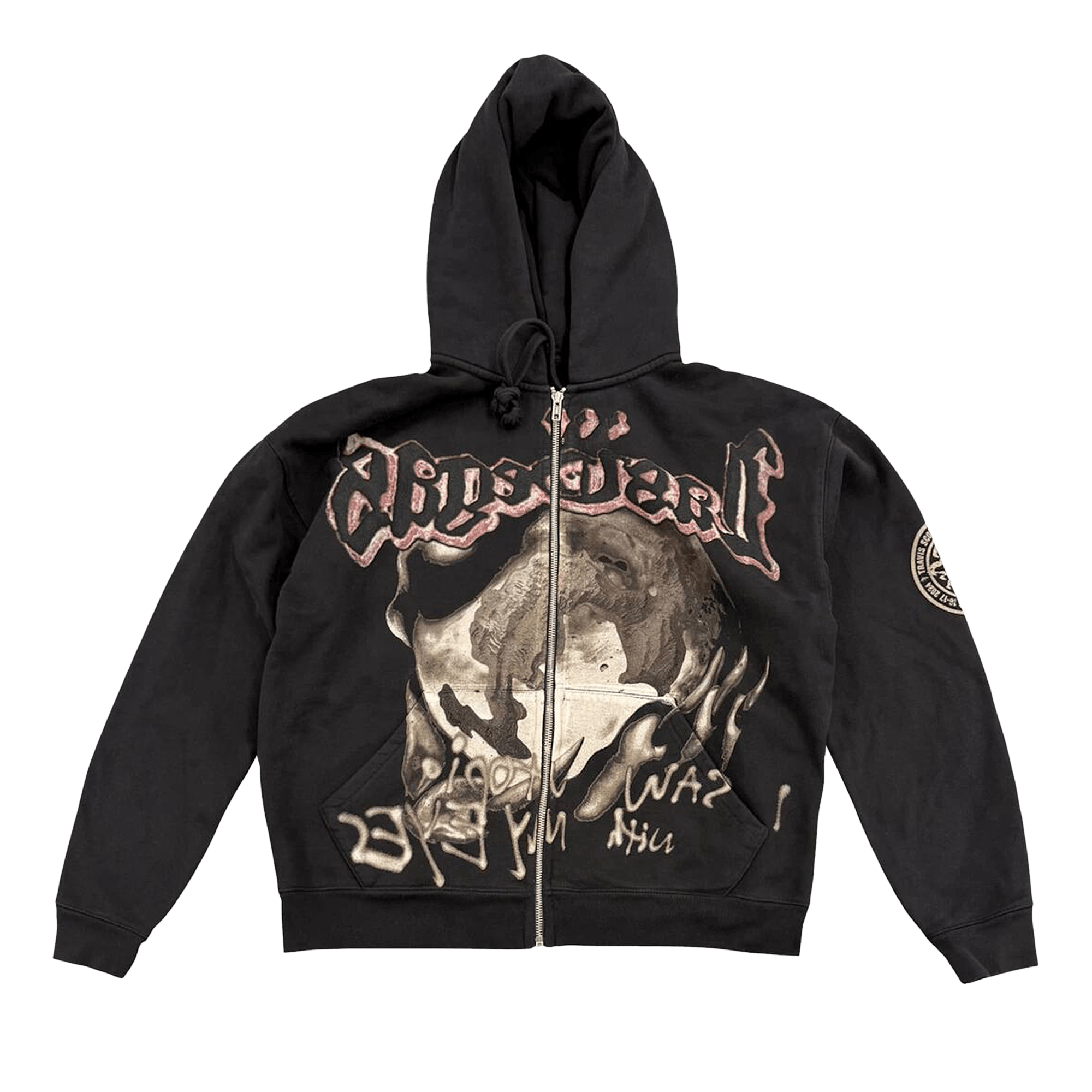 【激レア】CactusJack Fragment Travis フルジップパーカ Travis Scott Cactus Jack For Fragment Skeleton Graffiti Full