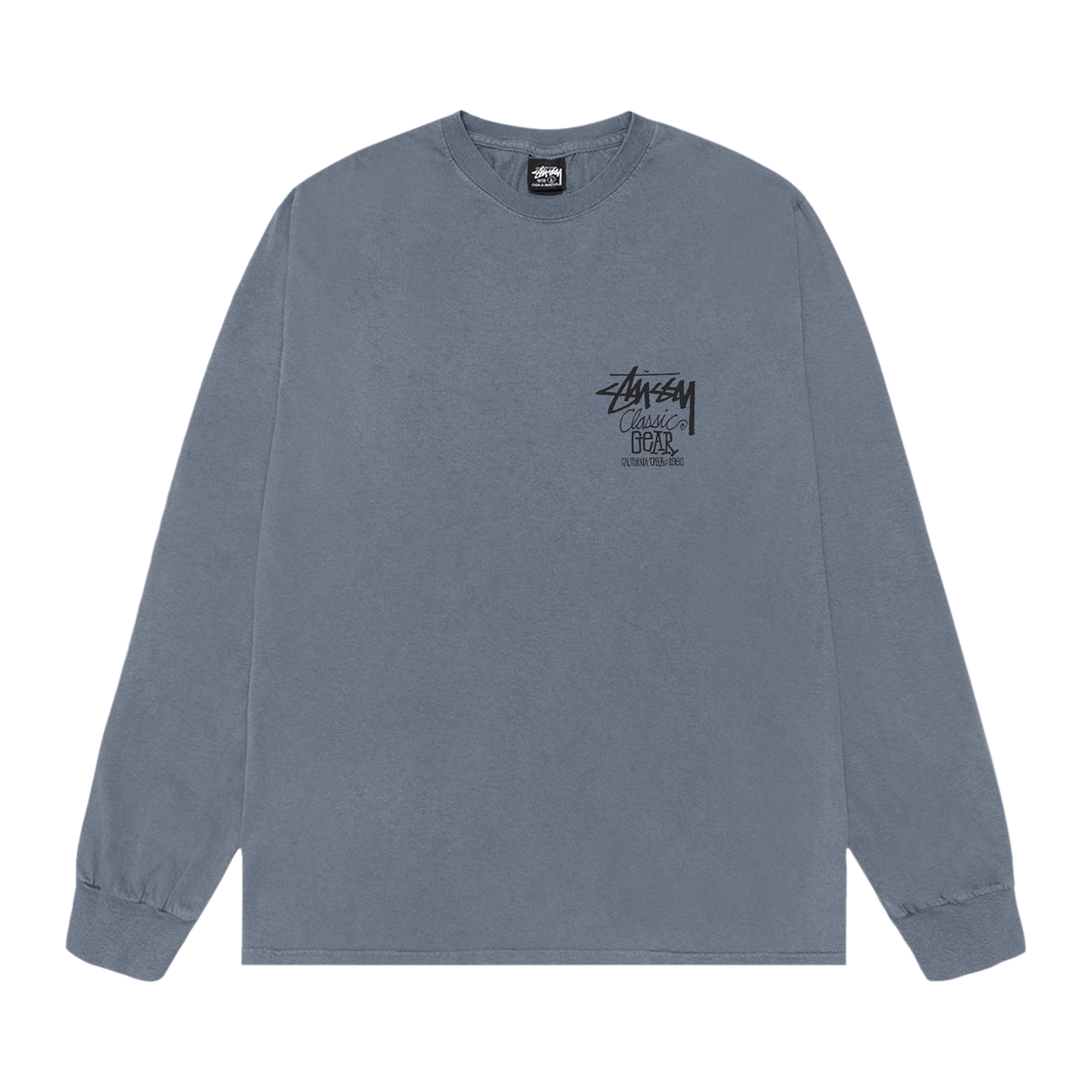 Stussy Classic Gear Long-Sleeve Tee Pigment Dyed 'Navy'