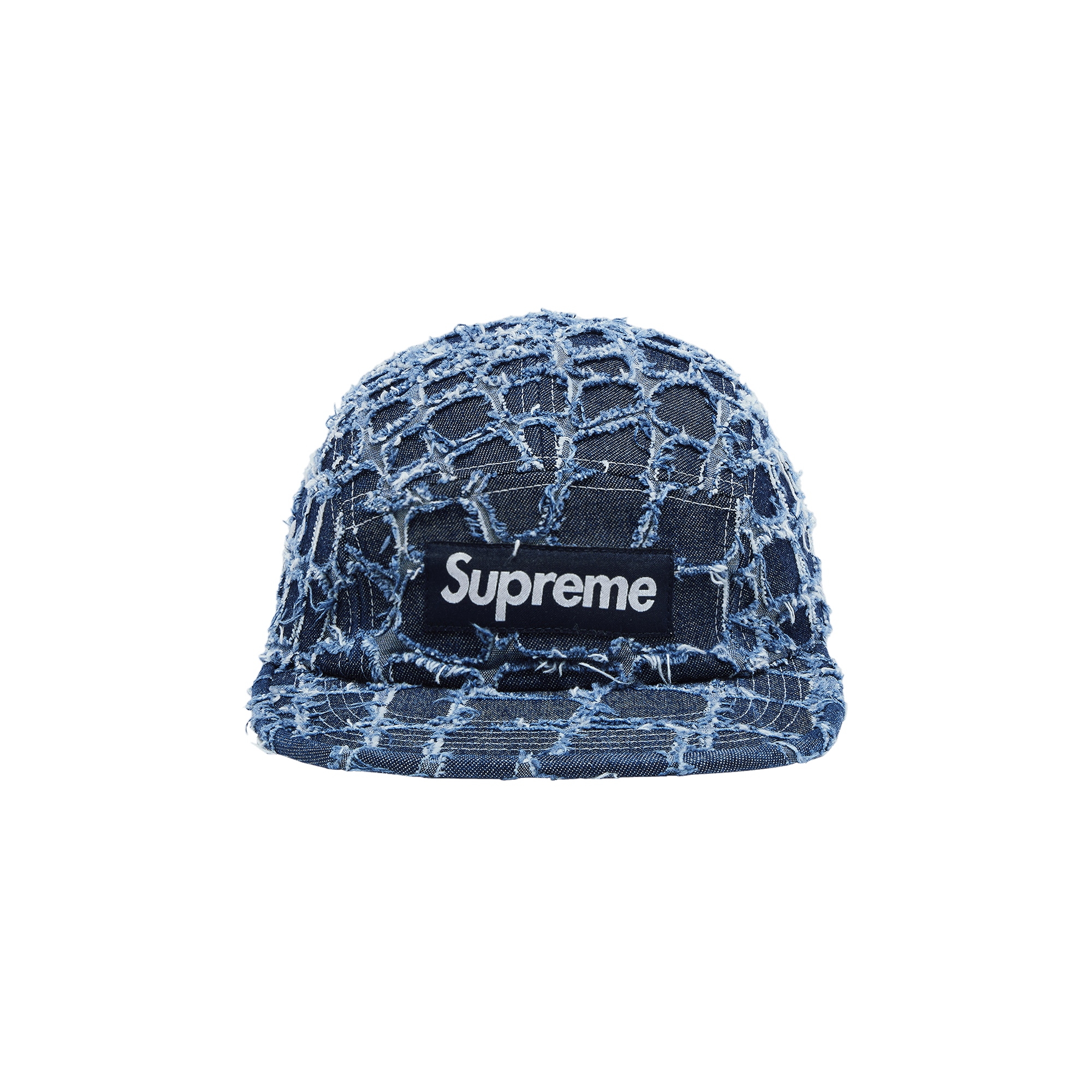 Supreme Frayed Croc Denim Camp Cap 'Indigo'