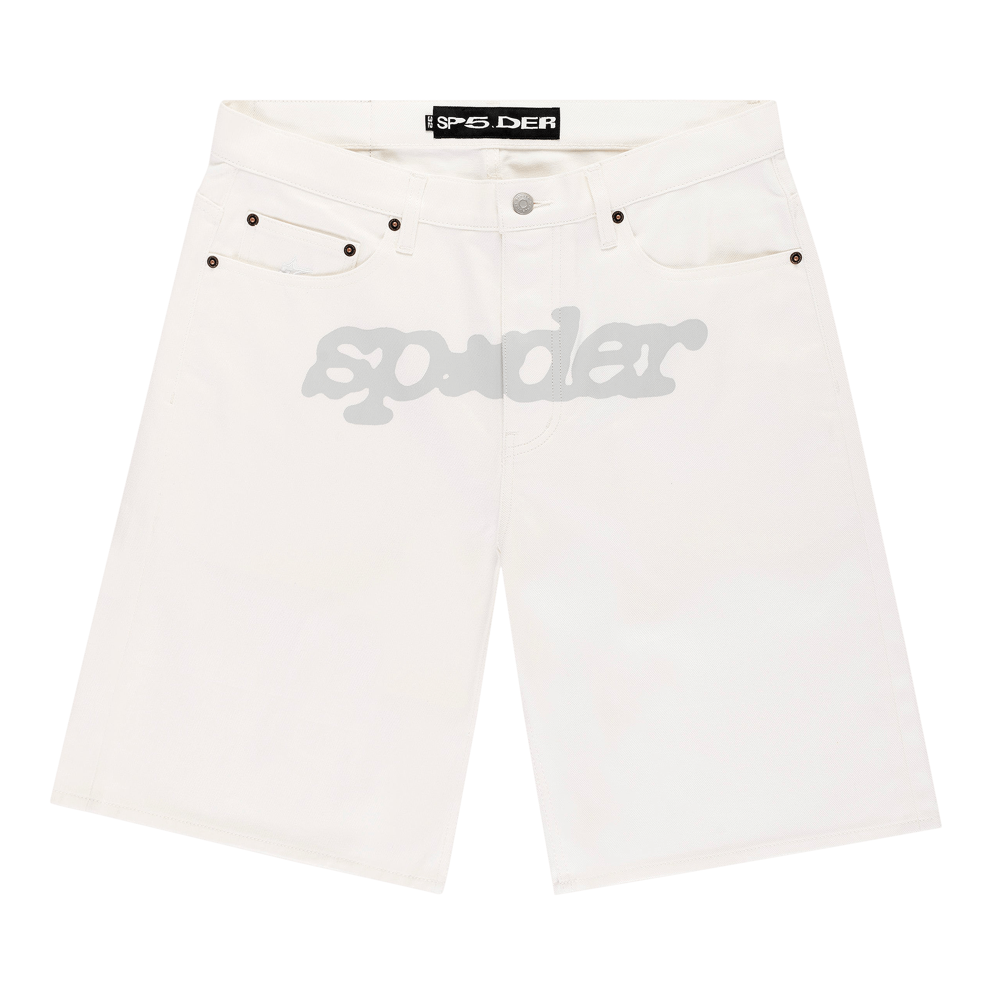 Sp5der V3 Logo Denim Short 'White'