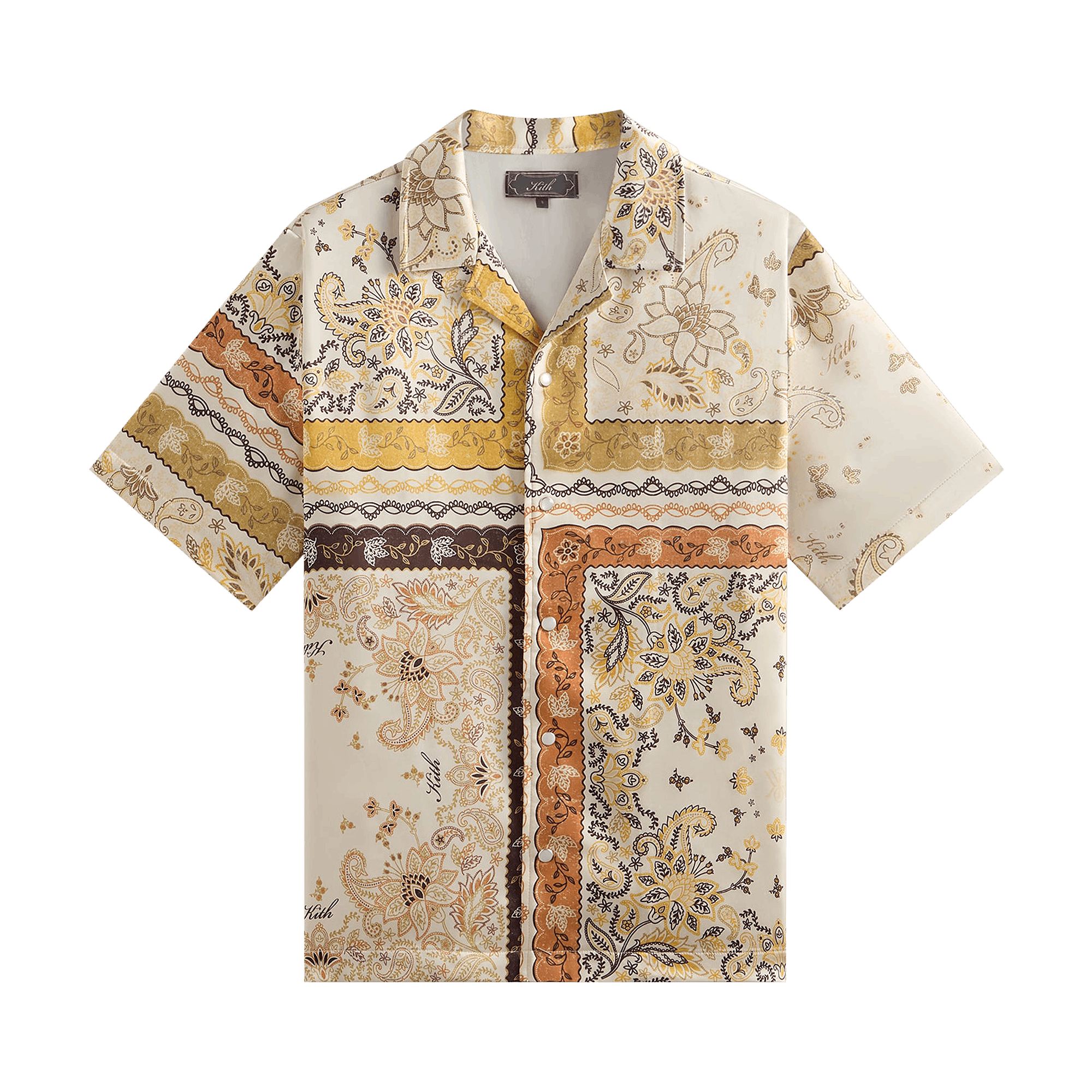 Kith Panelled Bandana Thompson Camp Collar Shirt 'Sandrift'