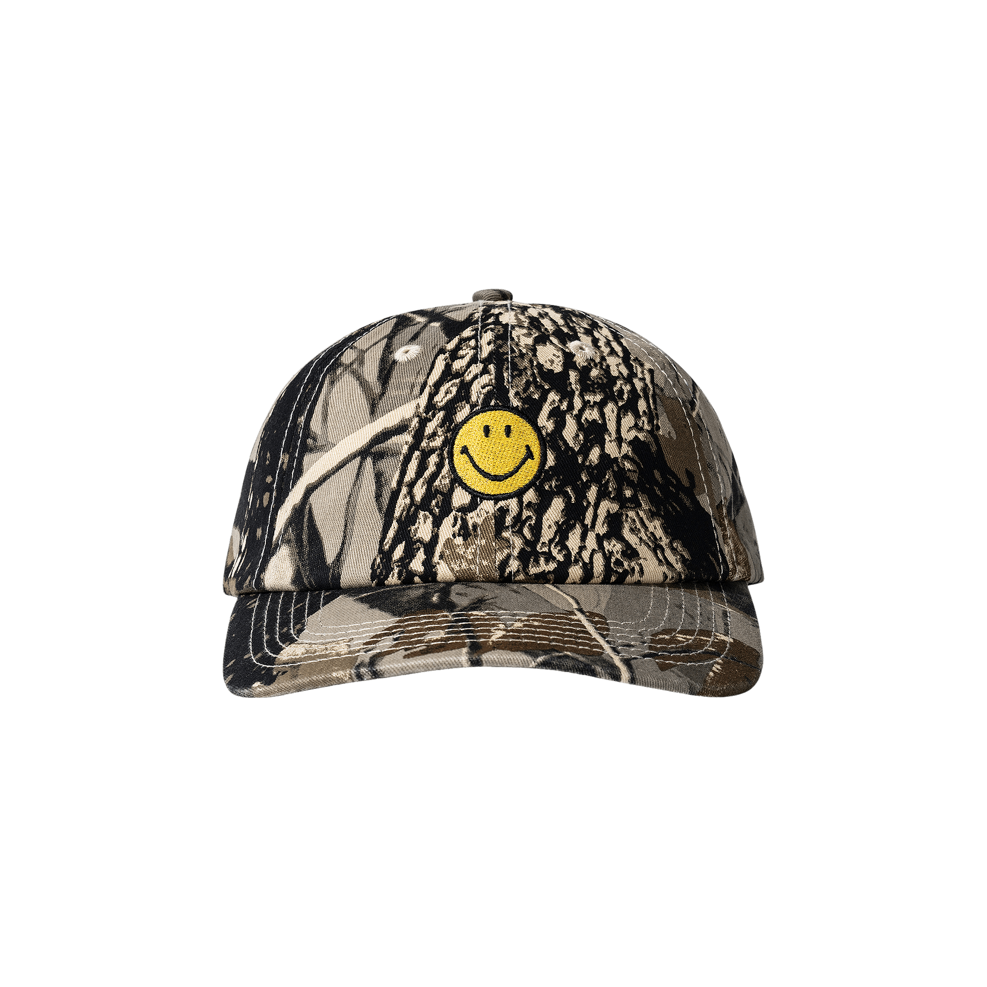 Market Smiley Badge 6 Panel Hat 'Tree Camo'