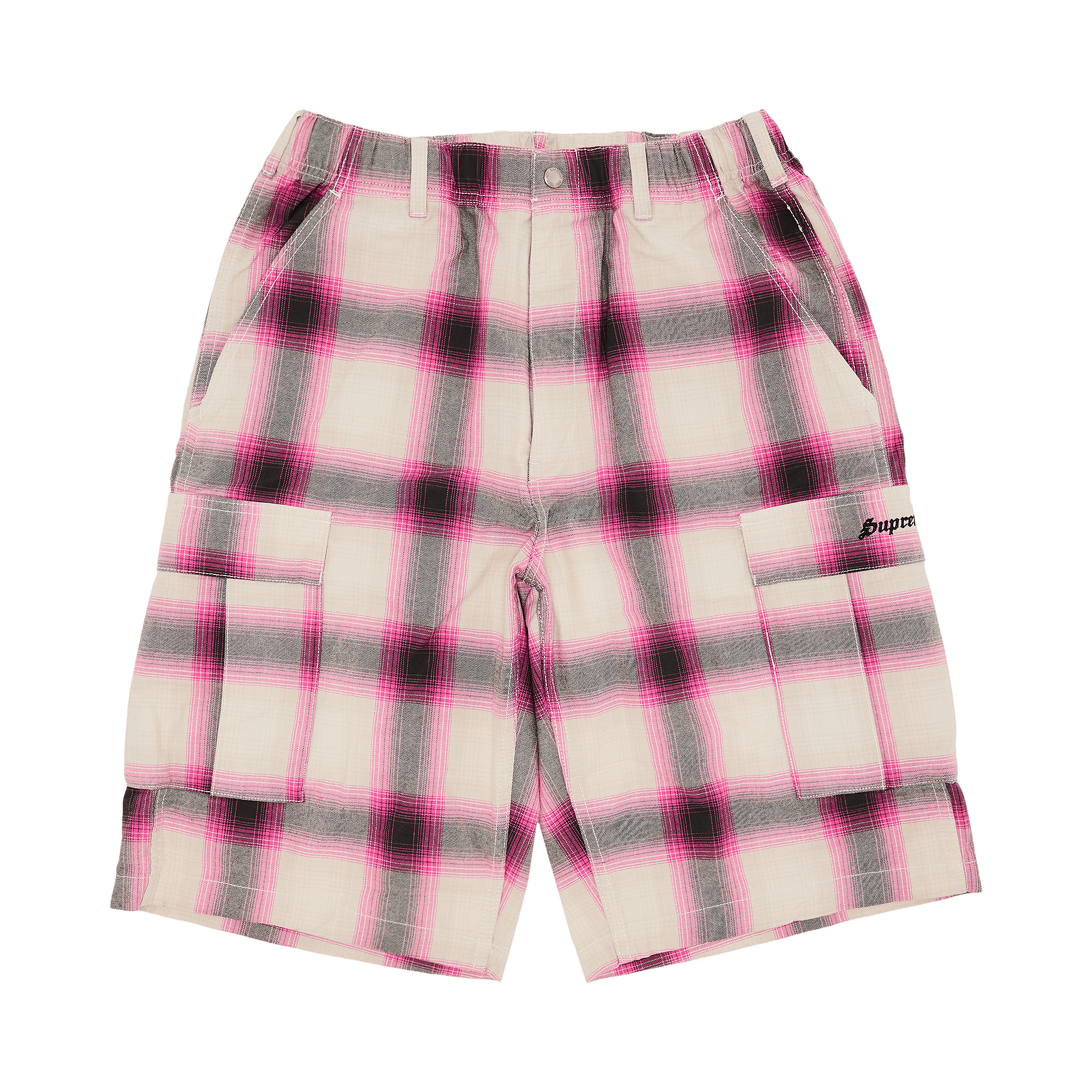 Supreme Shadow Plaid Cargo Short 'Pink'
