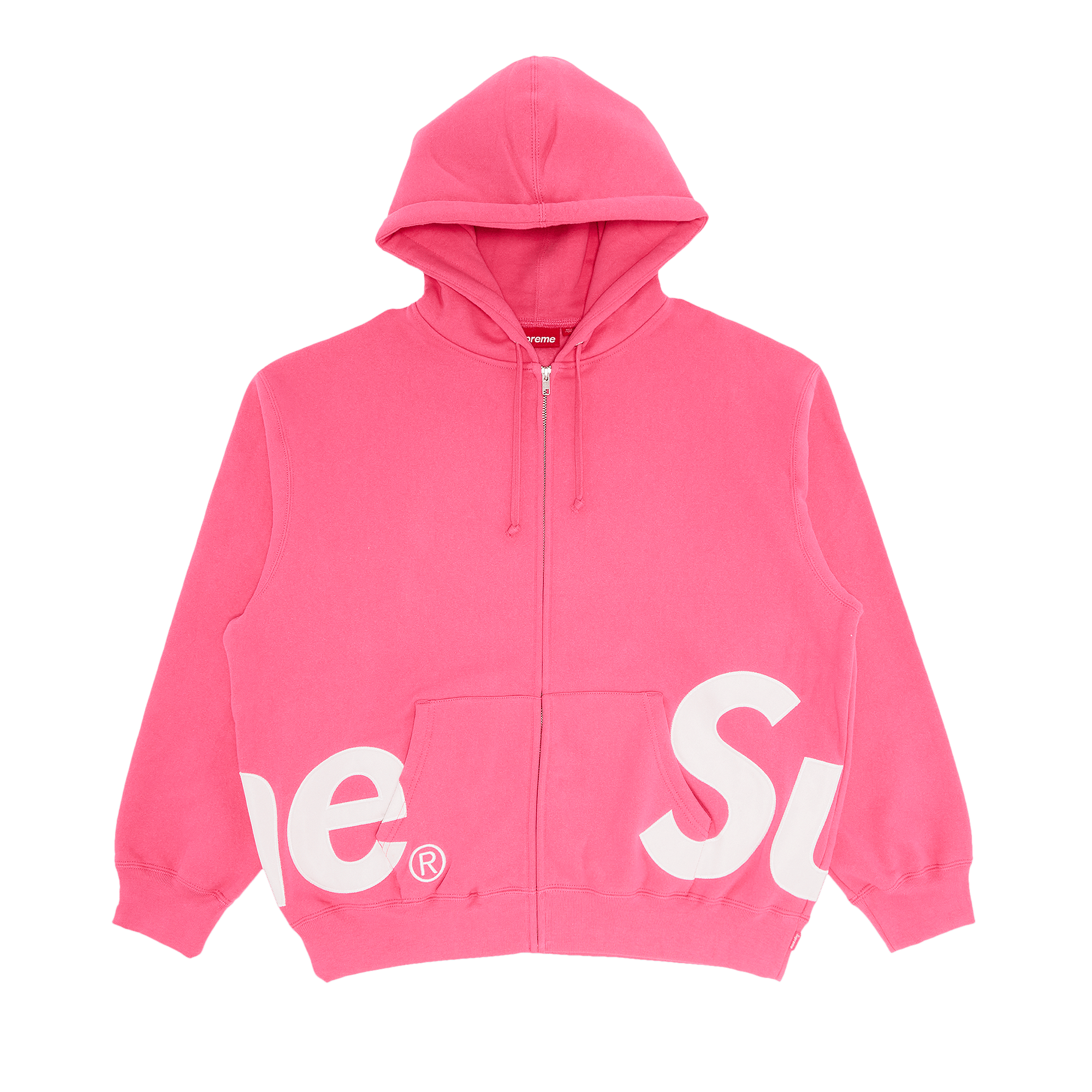 Supreme Big Logo Zip Up Hooded Sweatshirt 'Magenta'