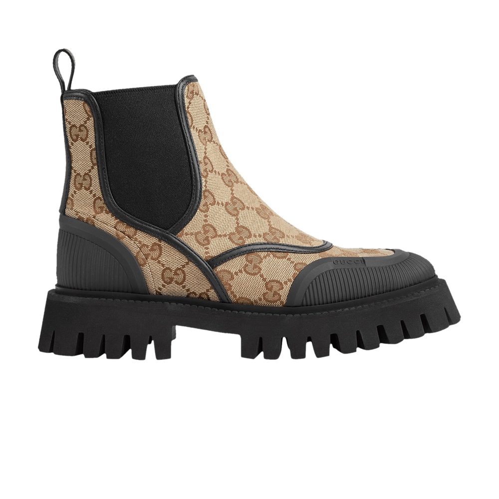 Gucci Wmns Ankle Boot 'GG Canvas - Beige Ebony'