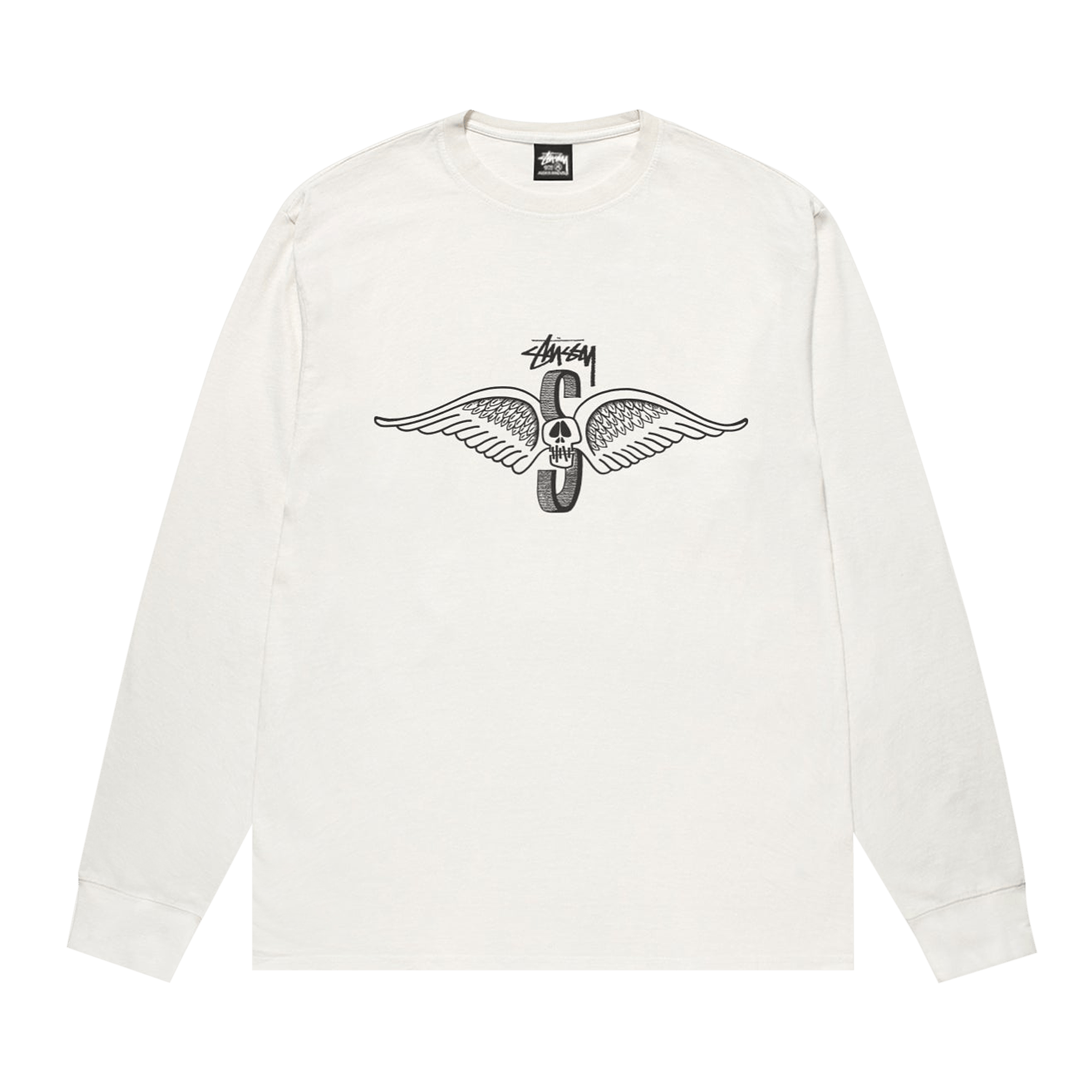 Stussy Skull Wings Long-Sleeve Tee Pigment Dyed 'Natural'