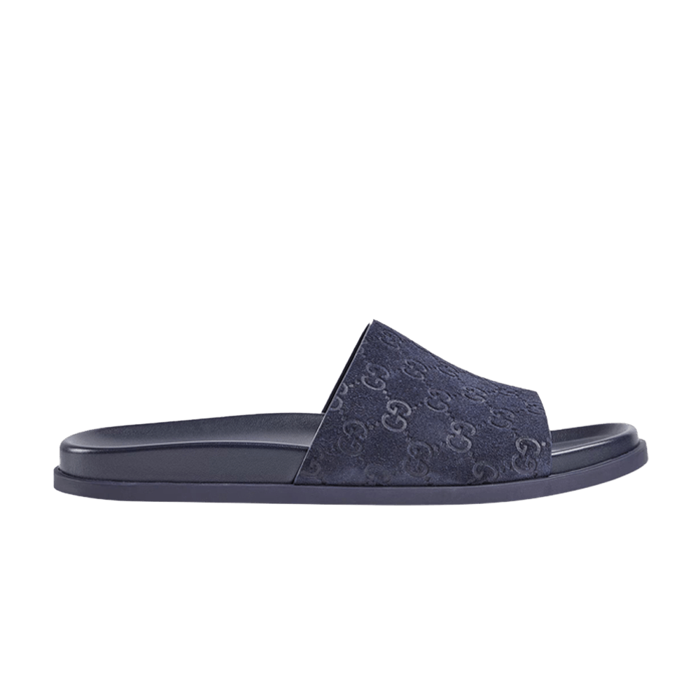 Gucci Slide Sandal 'Engraved GG Monogram - Navy'