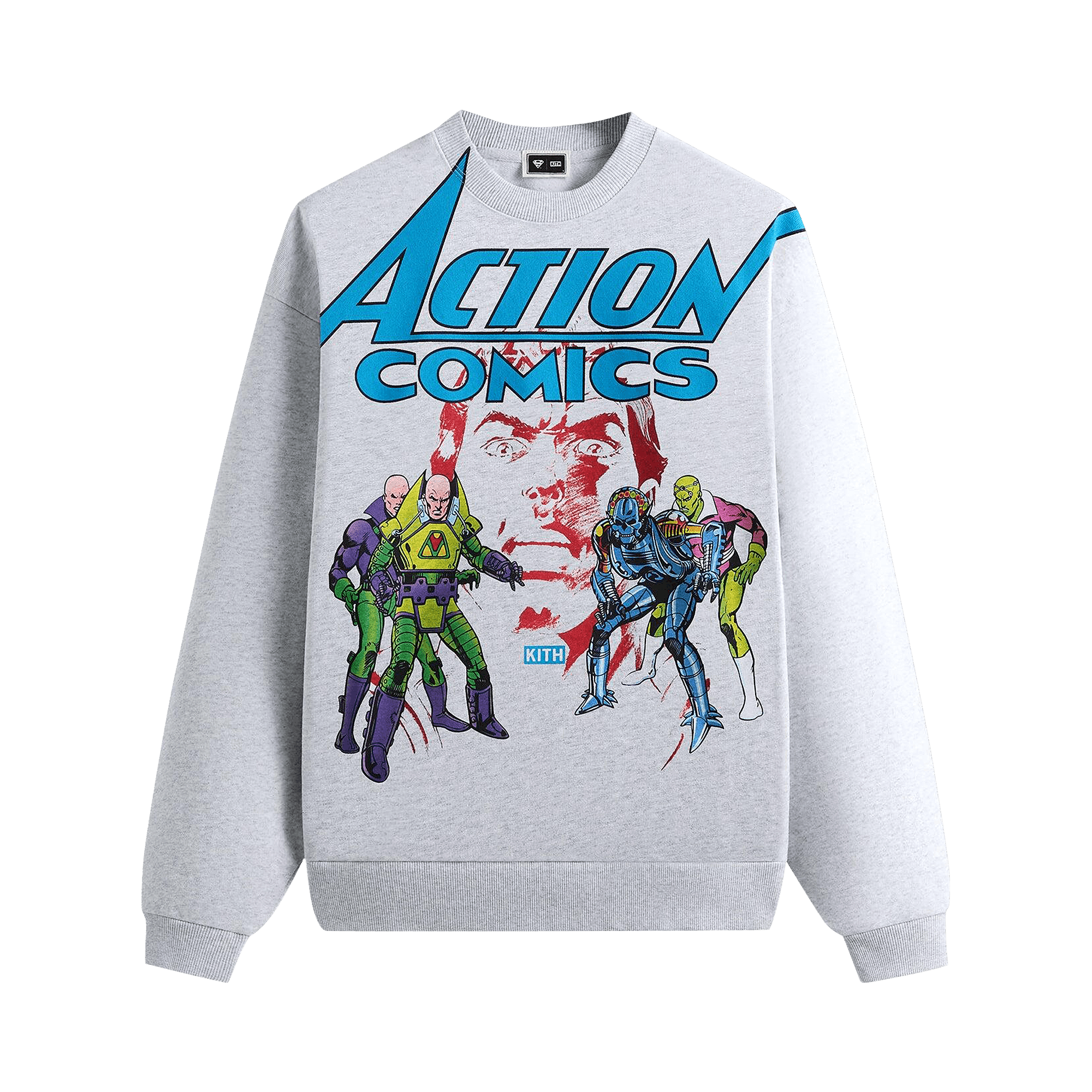 Kith x Superman Action Comics Nelson Crewneck 'Light Heather Grey'
