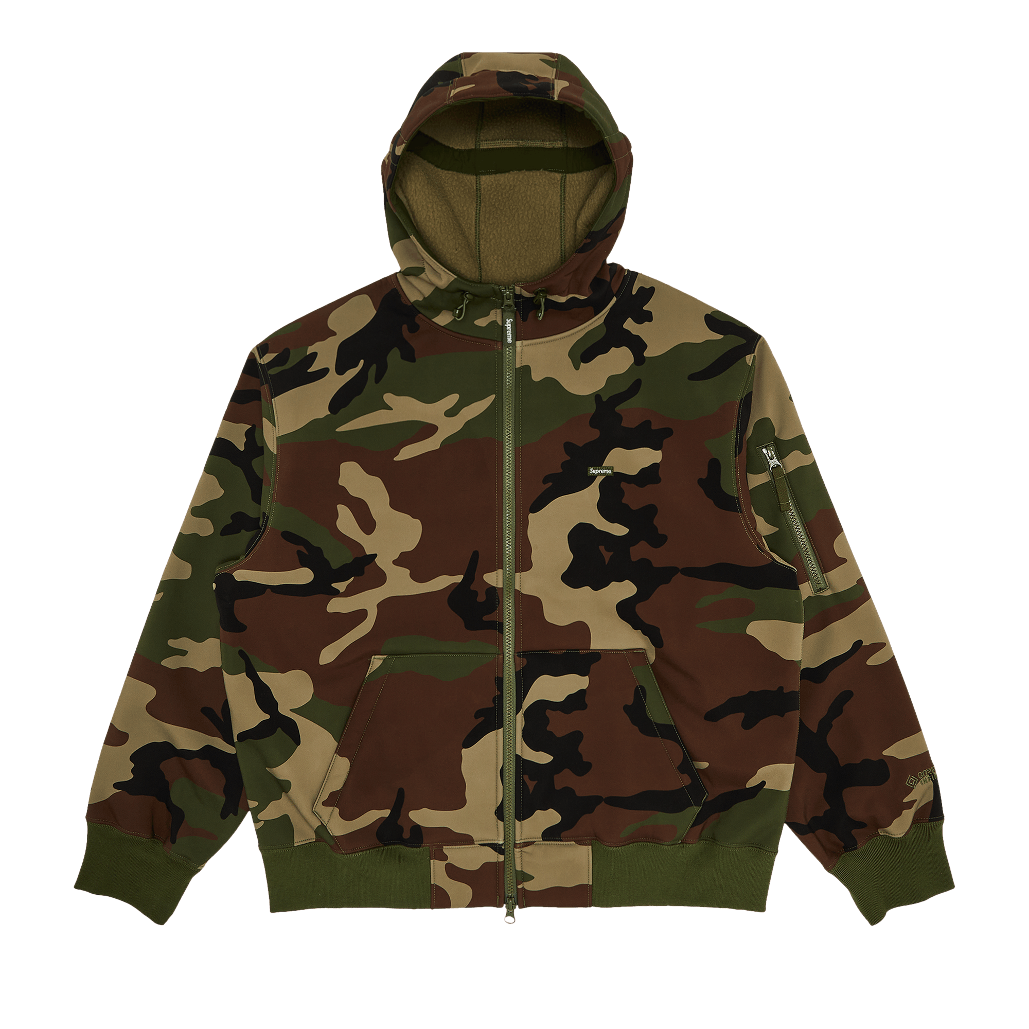 Supreme WINDSTOPPER Zip Up Hooded Sweatshirt 'Woodland Camo'