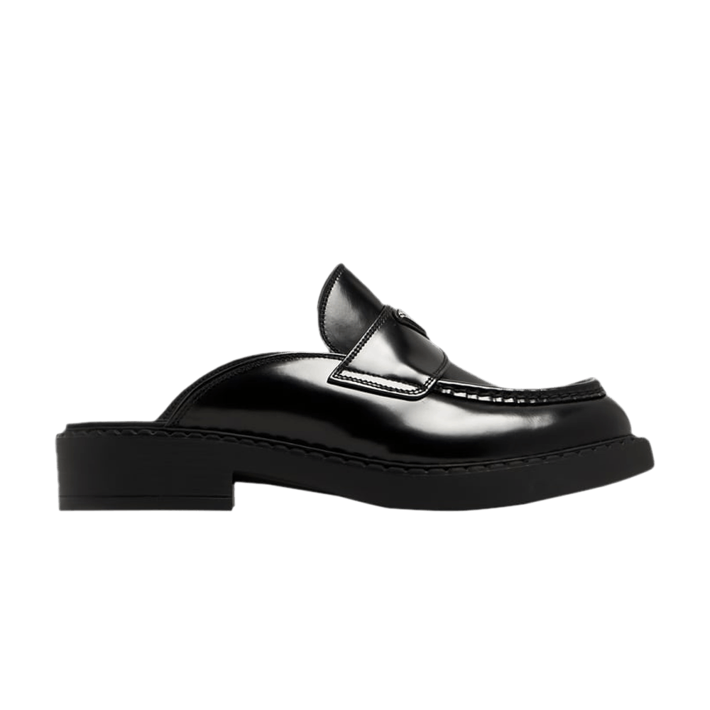 Prada Brushed Leather Mule 'Black'