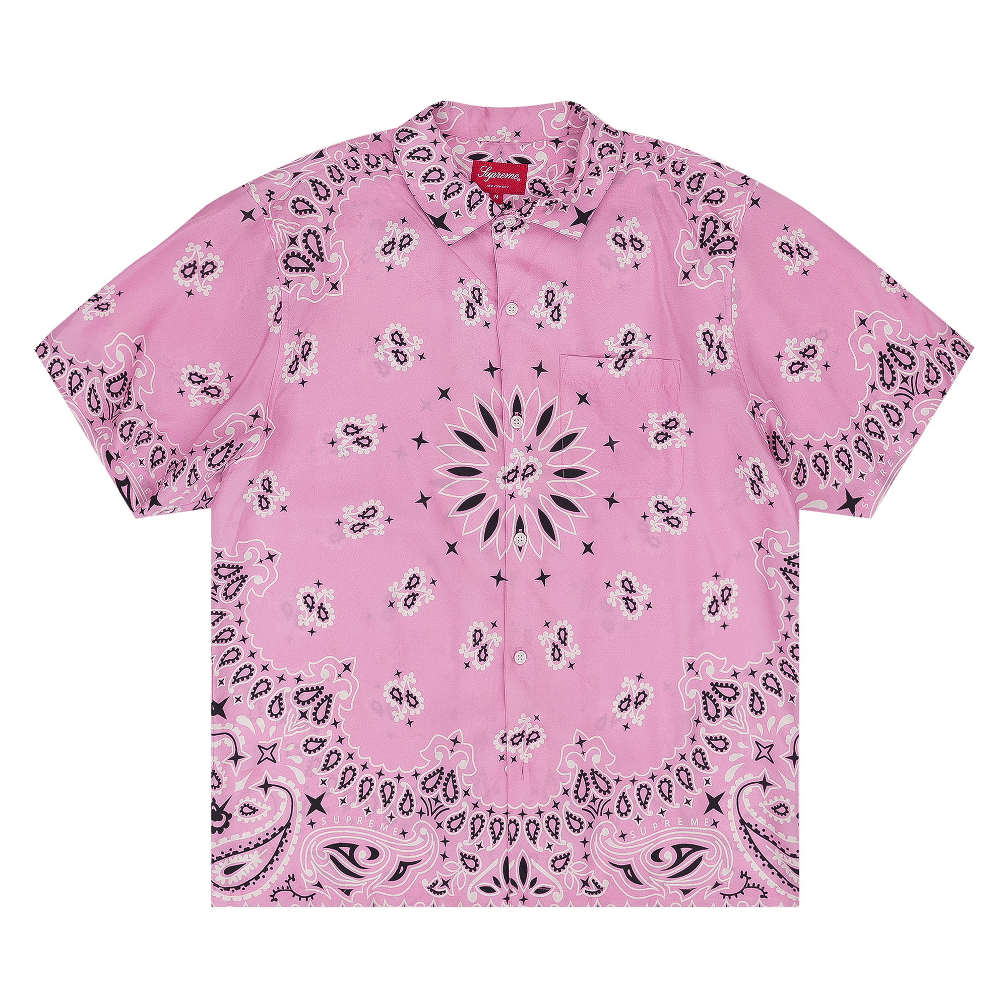 Supreme Bandana Silk Short-Sleeve Shirt 'Pink'