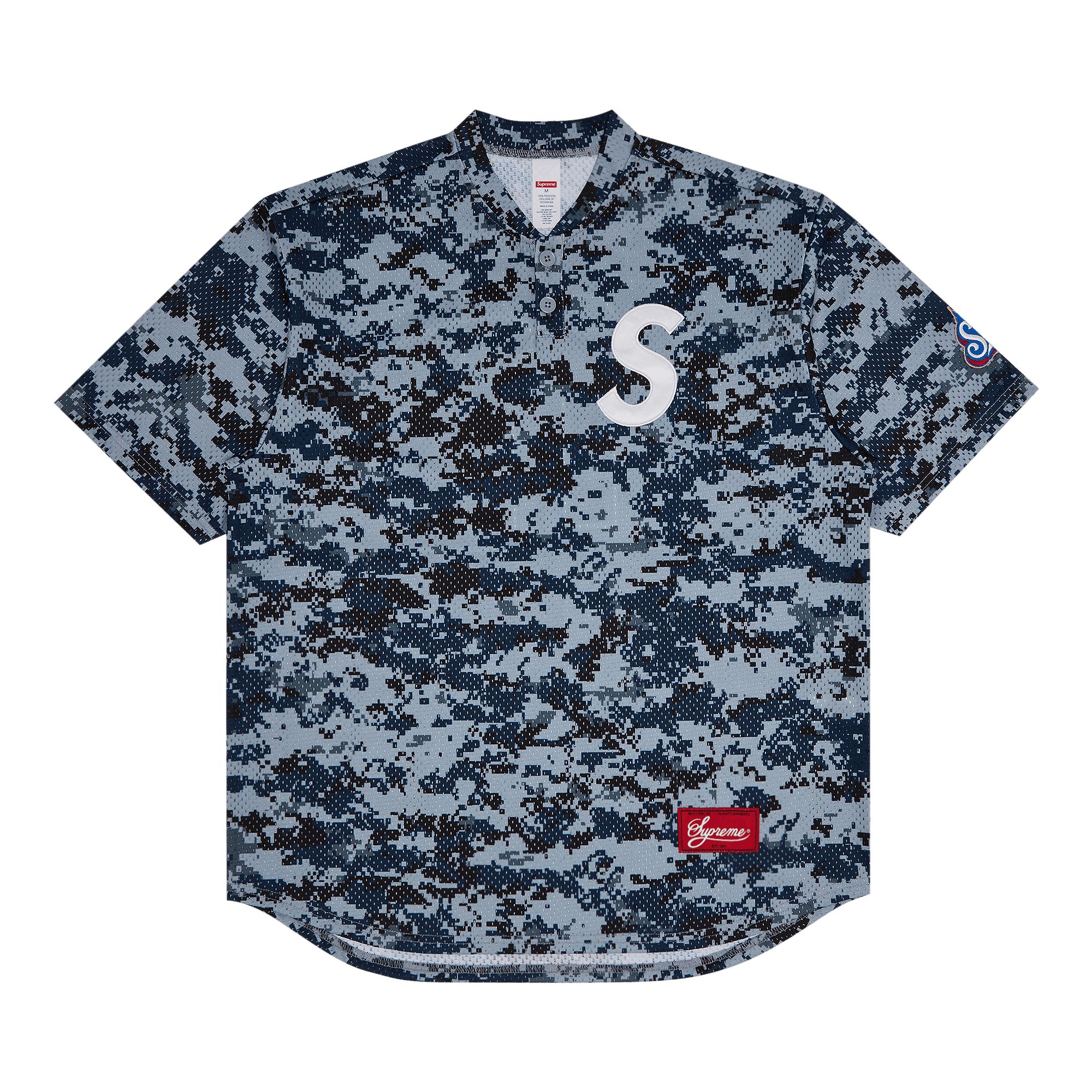 Supreme S Logo Baseball Henley 'Digi Camo'