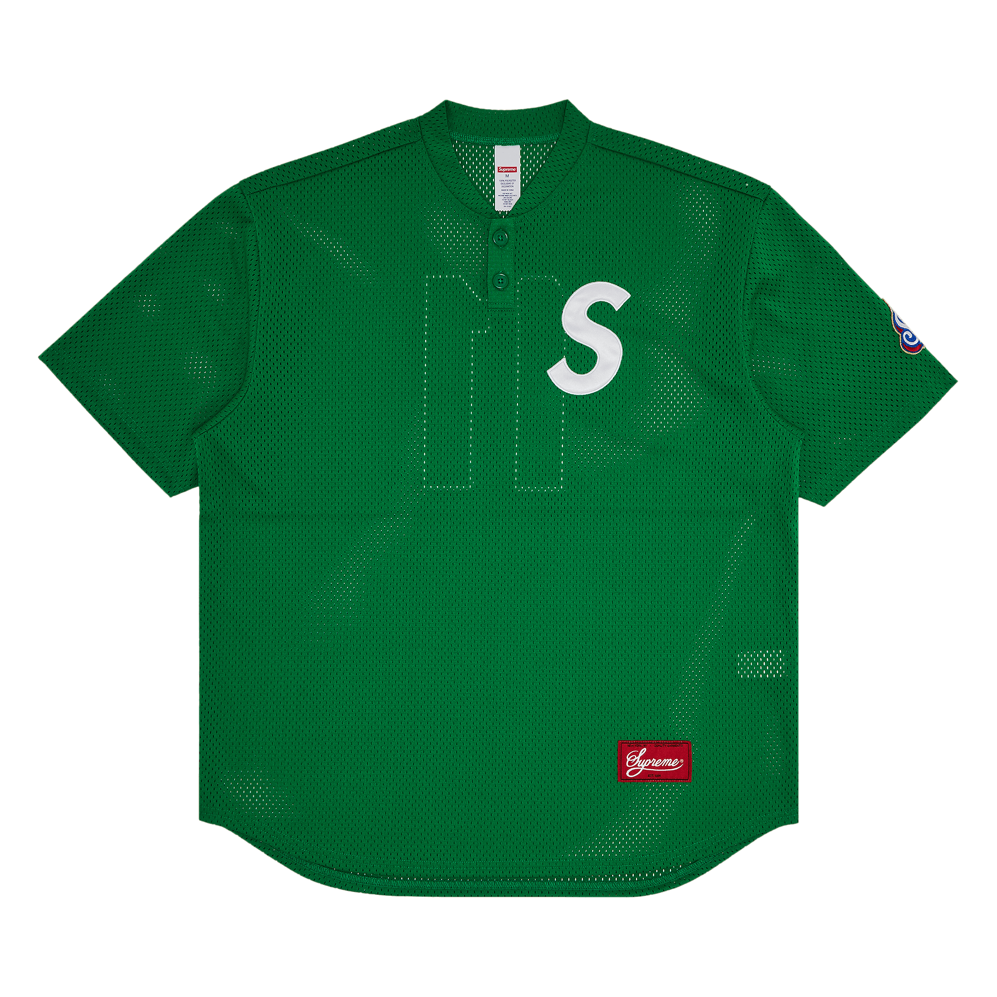 Supreme S Logo Baseball Henley 'Green'