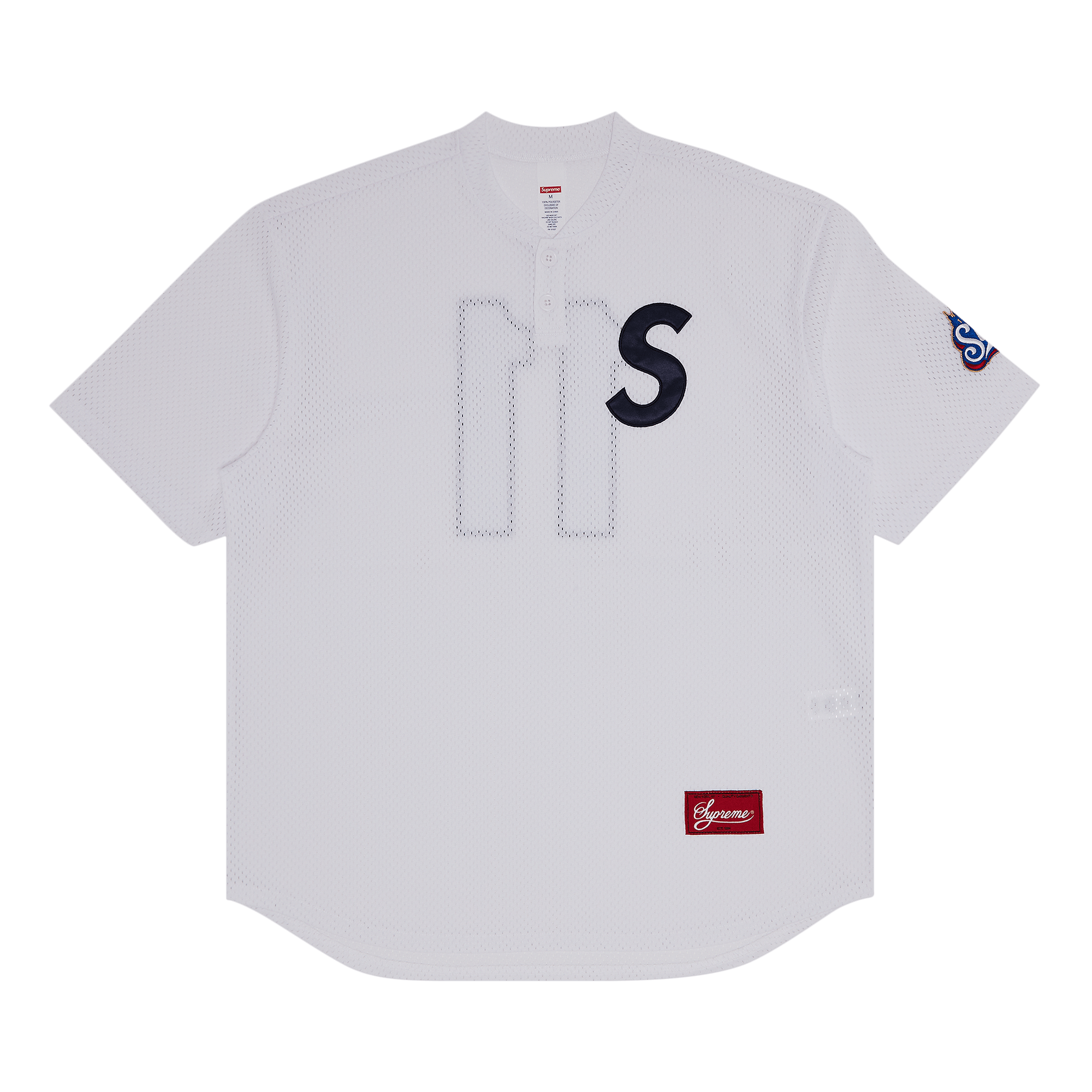 Supreme S Logo Baseball Henley 'White'