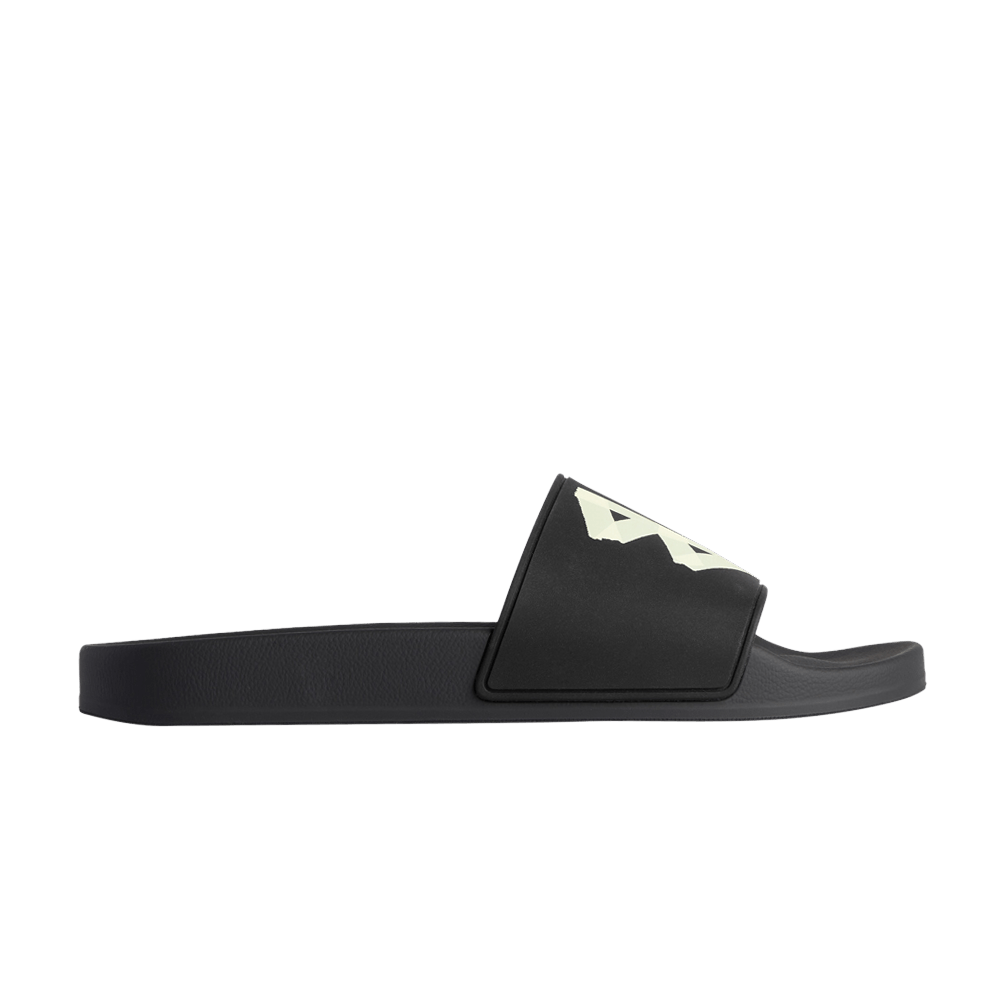 Balenciaga Pool Slides 'Tape Type Logo - Black Yellow'