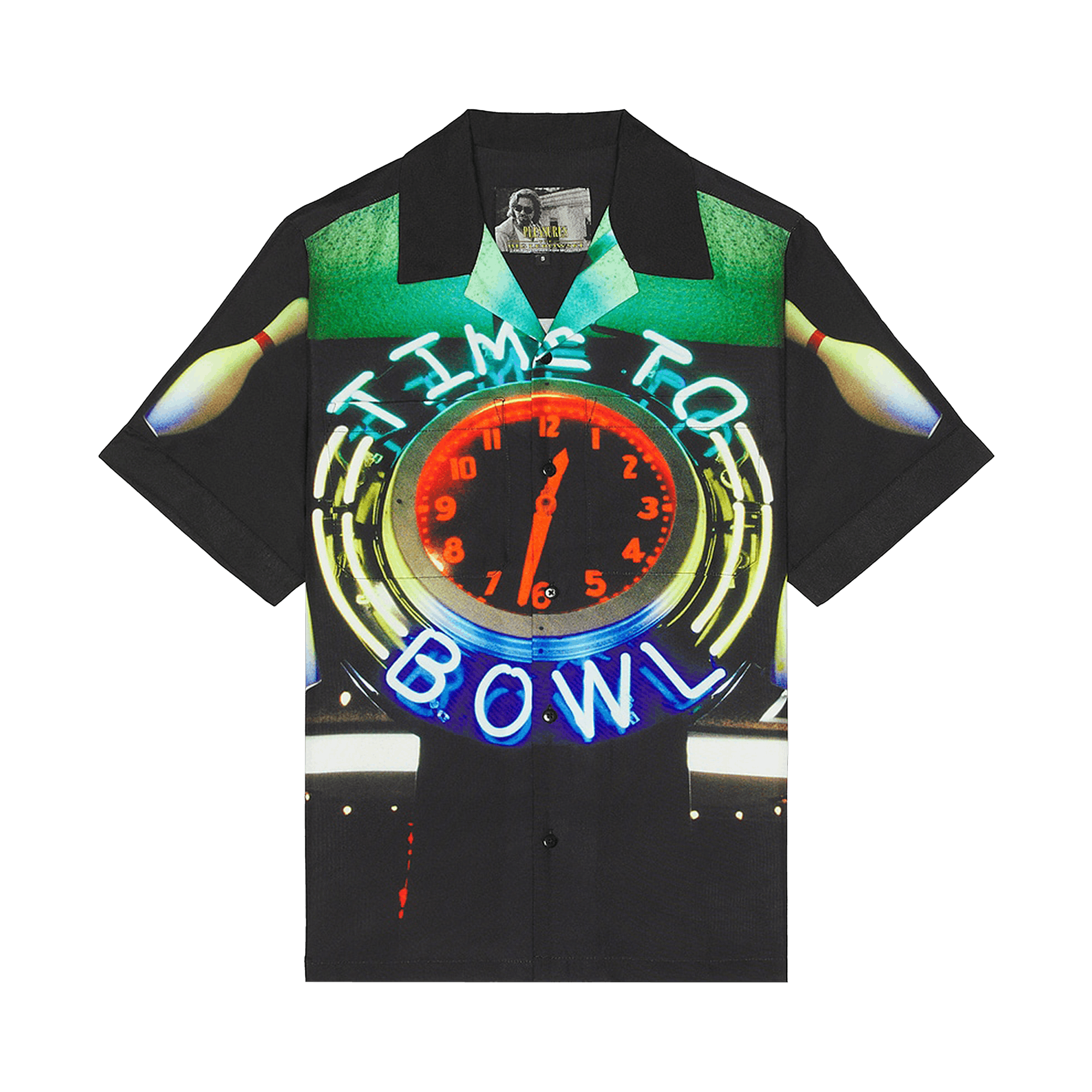 Pleasures Time Bowling Button Up Shirt 'Black'