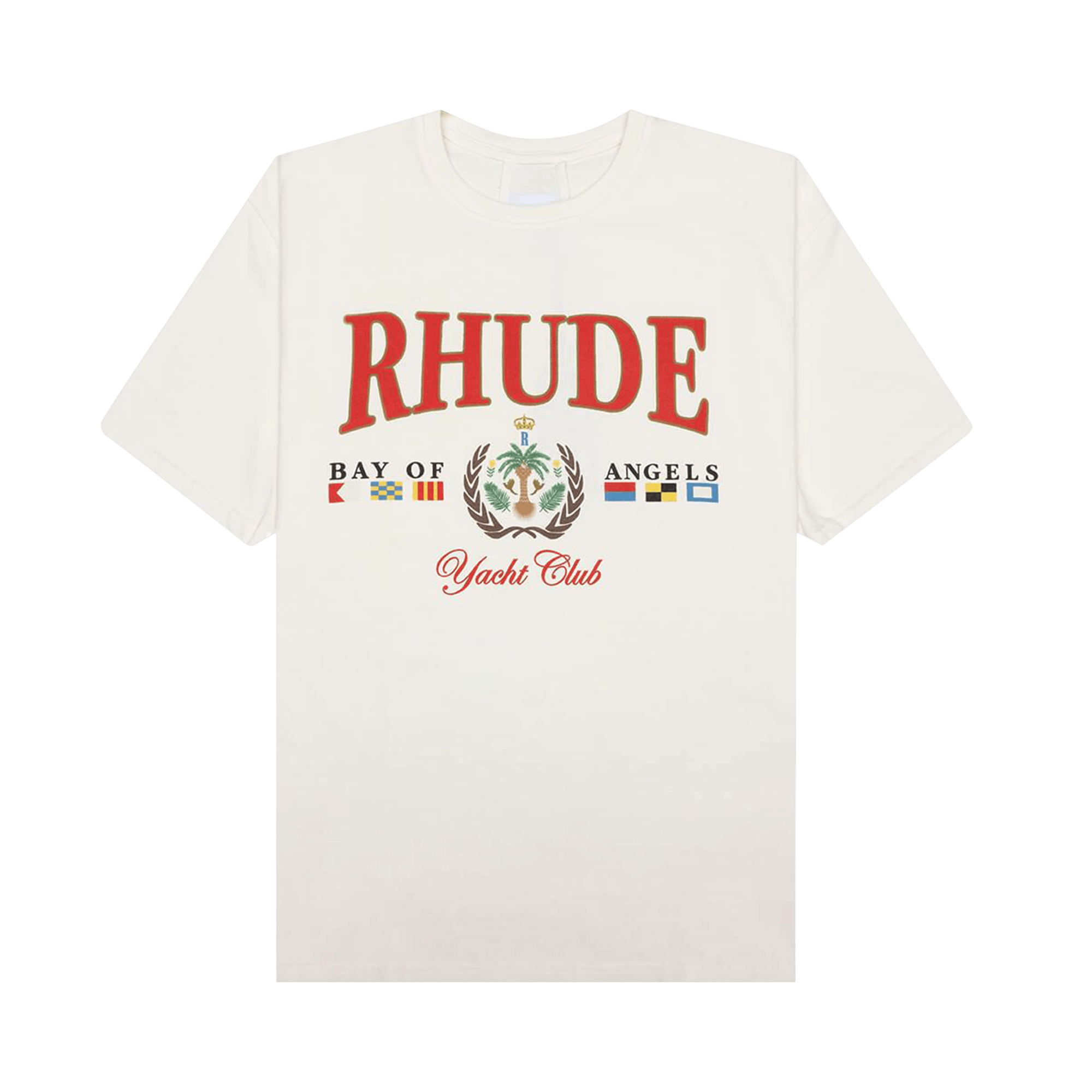 RHUDE ロゴ ラゴ ヴィンテージ コットン 半袖 Tシャツ ホワイト 885901_00.png.png