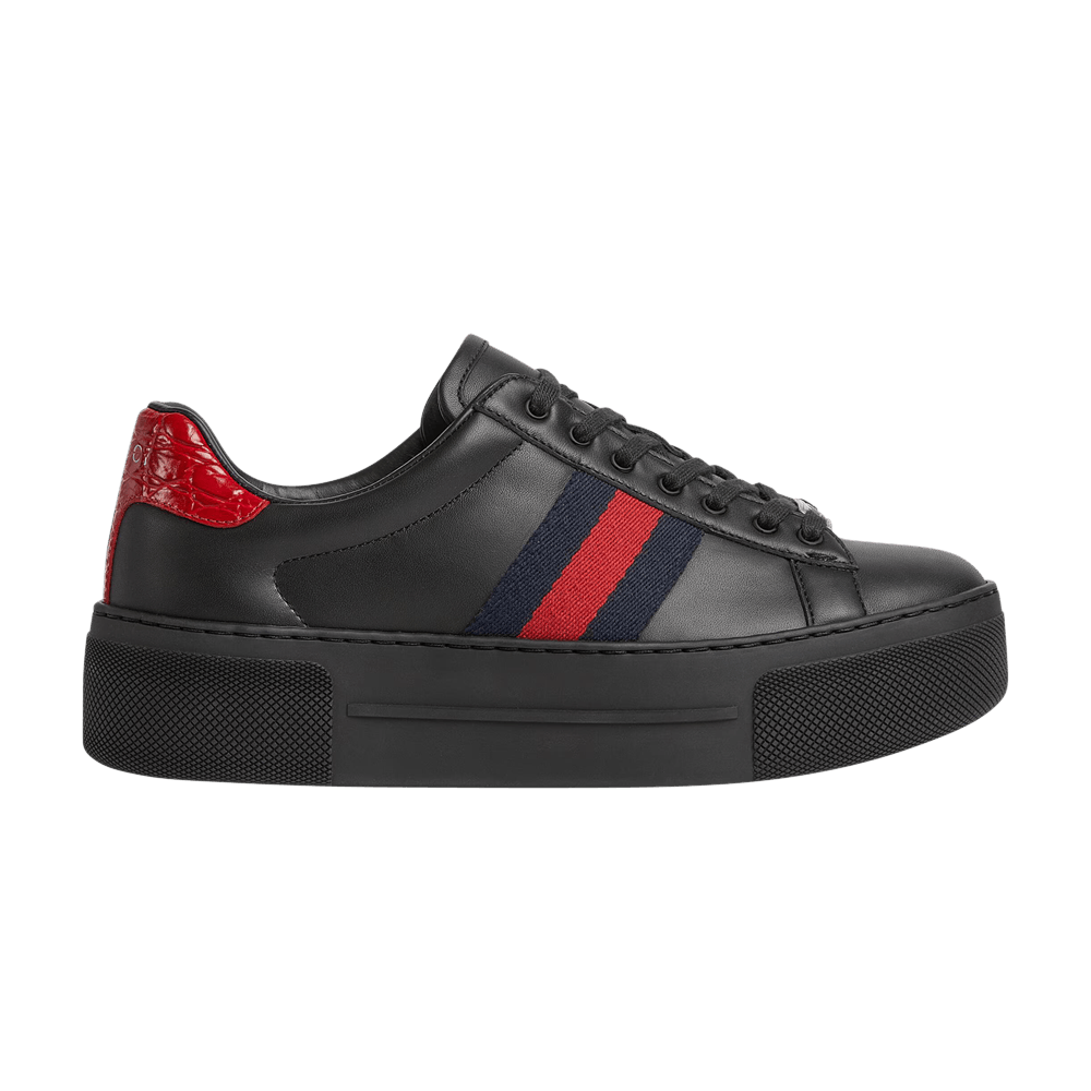 Gucci Wmns Ace Platform 'Black Blue Red'