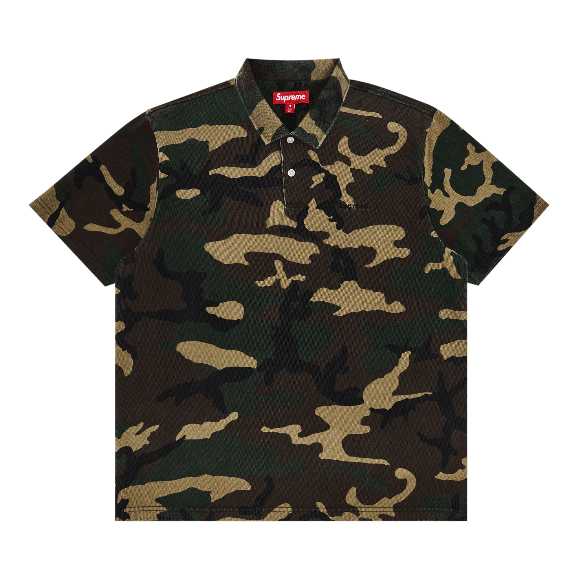 Supreme Washed Camo Polo 'Woodland Camo'