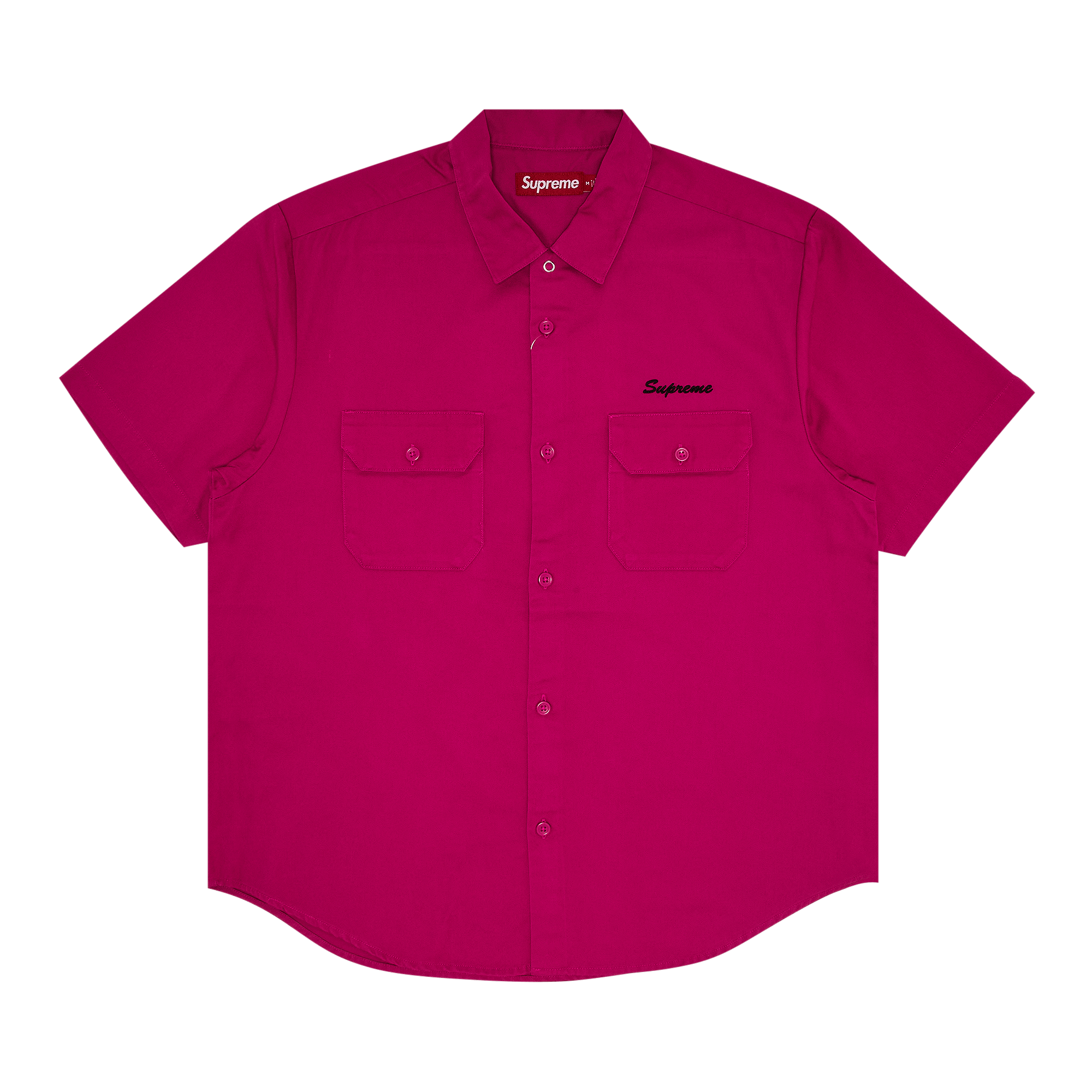 Supreme Rhinestone Pin Up Short-Sleeve Work Shirt 'Fuchsia'