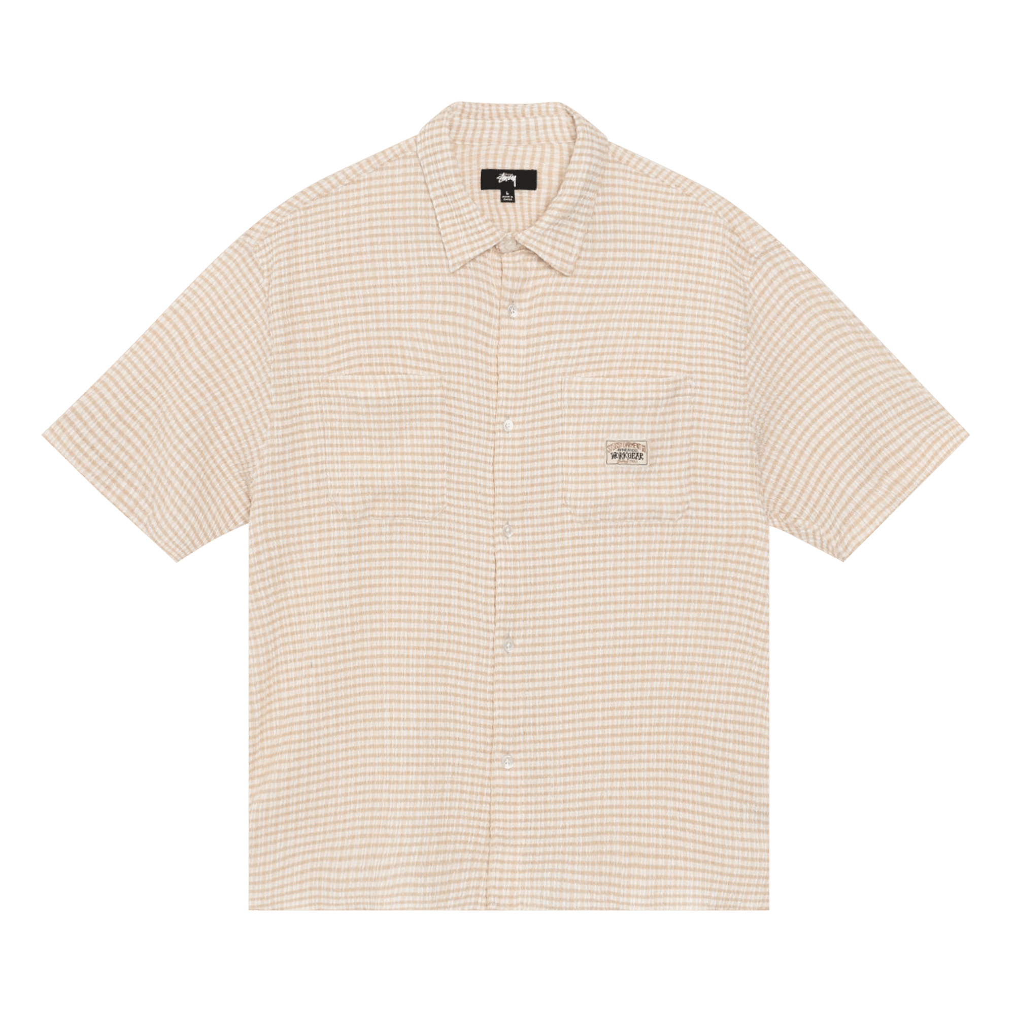 Stussy Crinkled Check Short-Sleeve Shirt 'Tan'