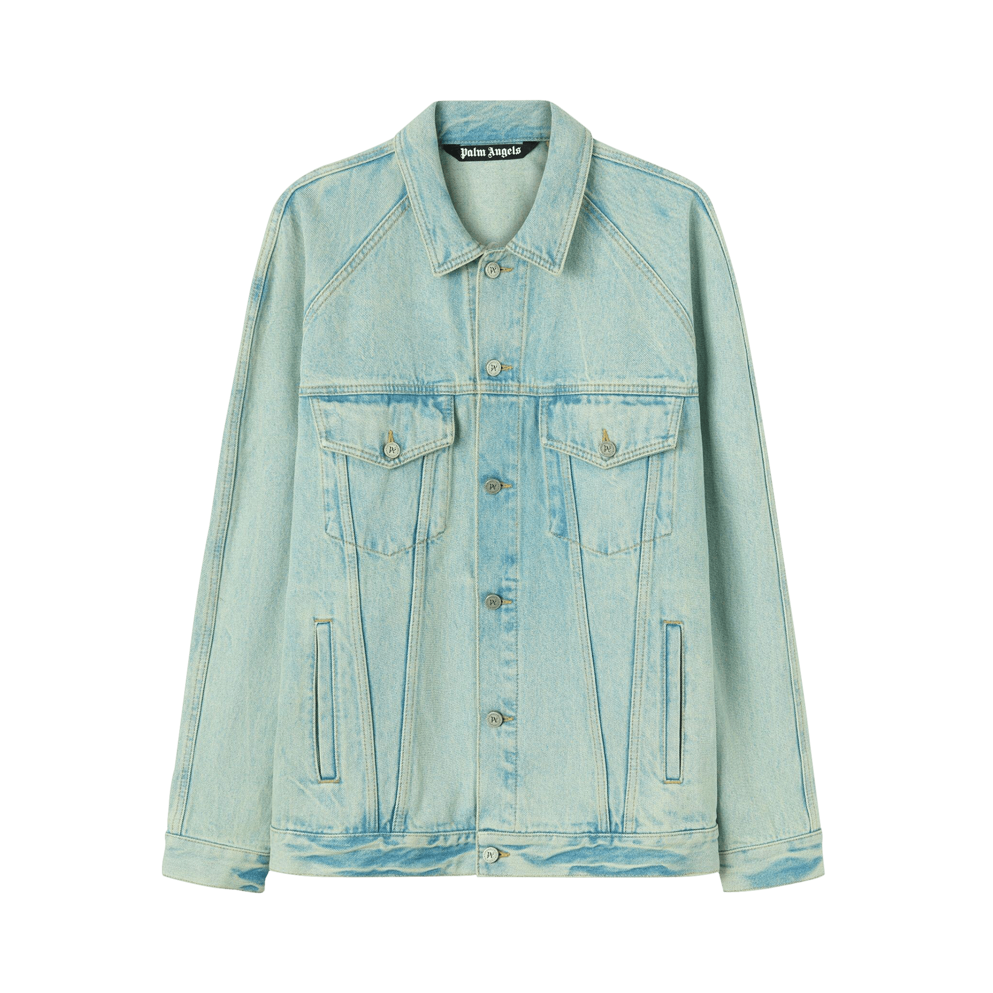 Palm Angels Overdyed Logo Denim Jacket 'Mint'