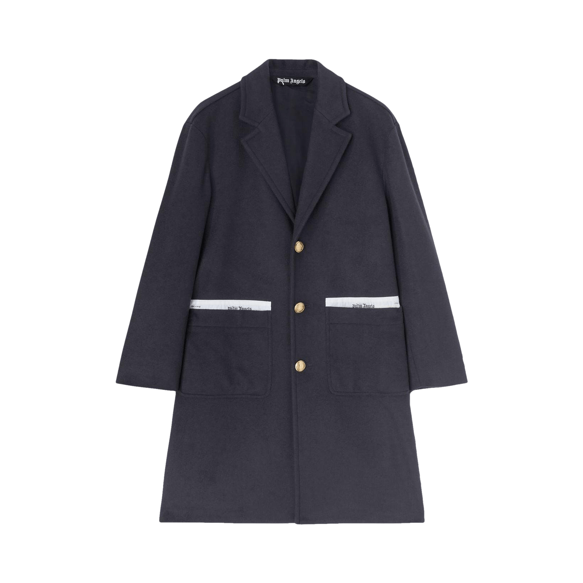 Palm Angels Sartorial Tape Uniform Coat 'Navy'