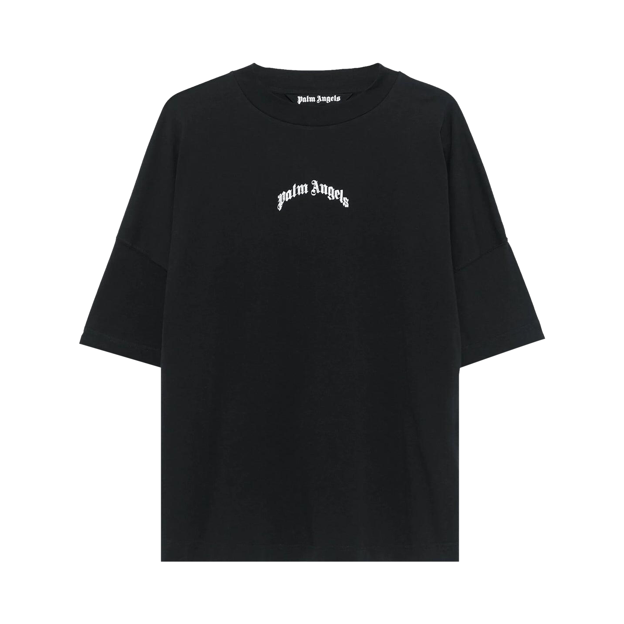 Palm Angels Back Curved Logo Over T-Shirt 'Black'