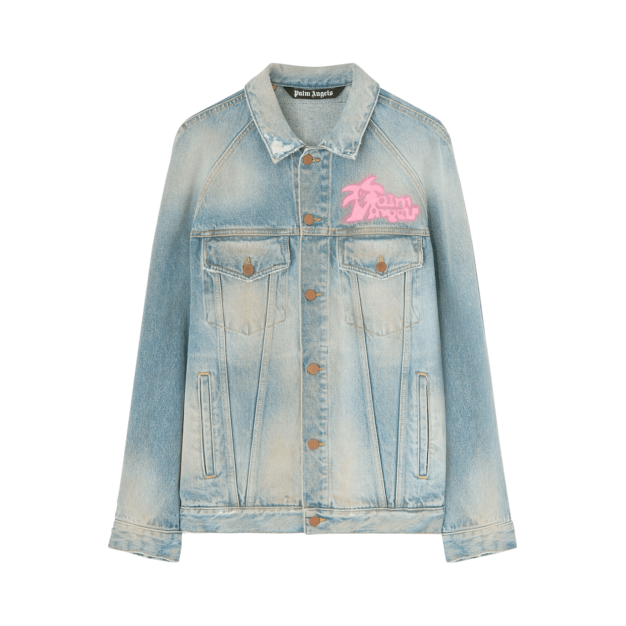 Palm Angels Spray Hunter Denim Jacket 'Light Blue'