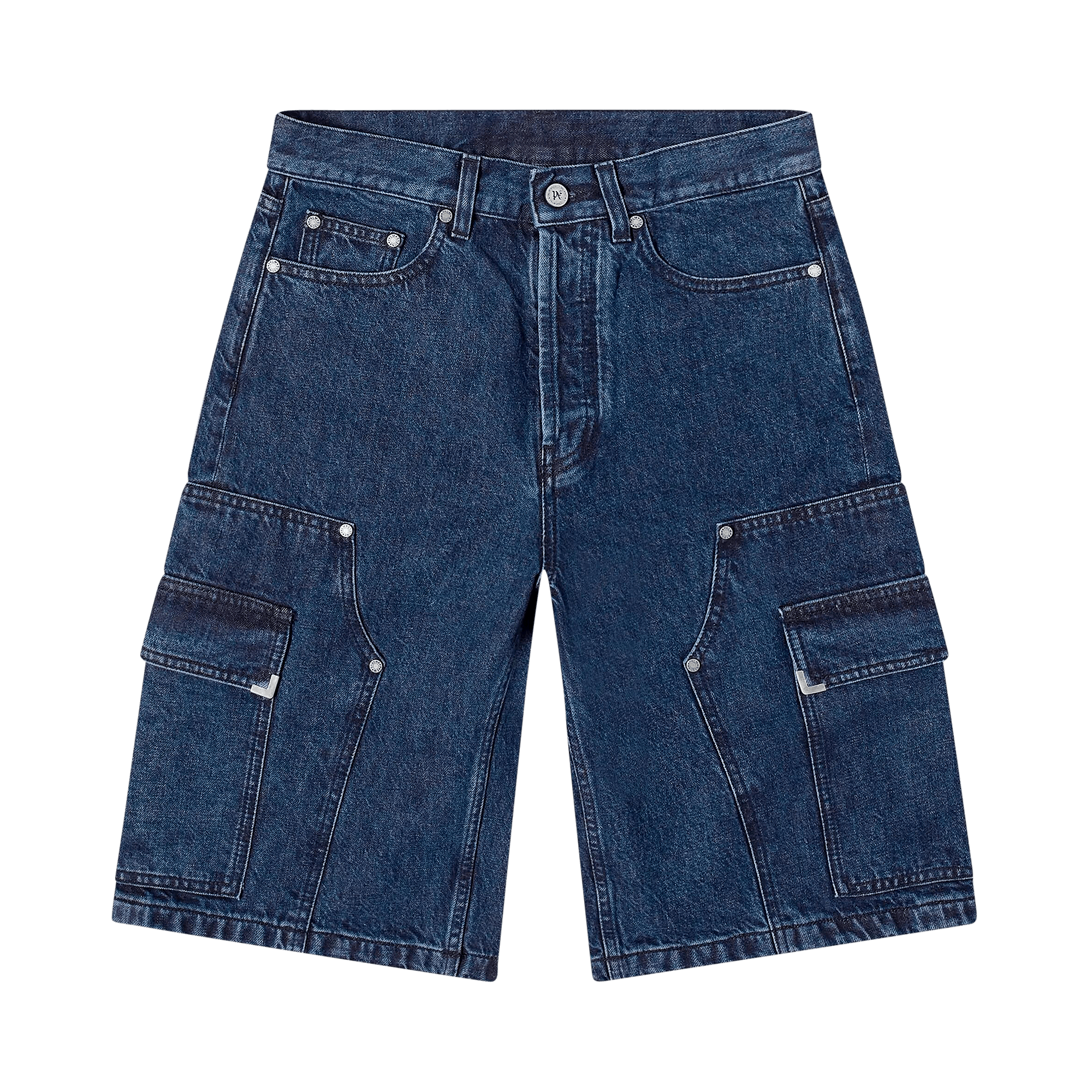 Palm Angels Metal Frame Cargo Denim Shorts 'Indigo'