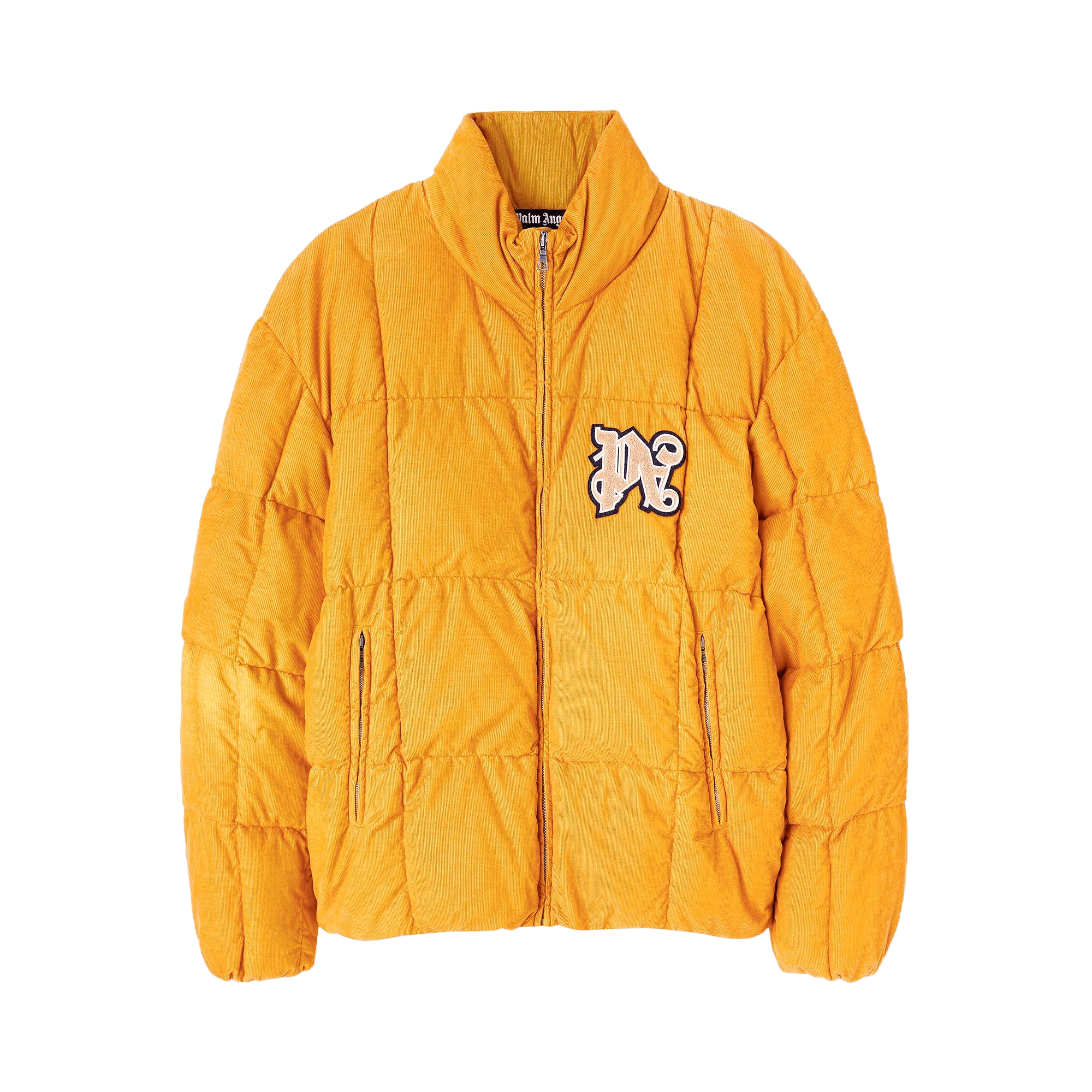Palm Angels Monogram Corduroy Down Jacket 'Light Orange'