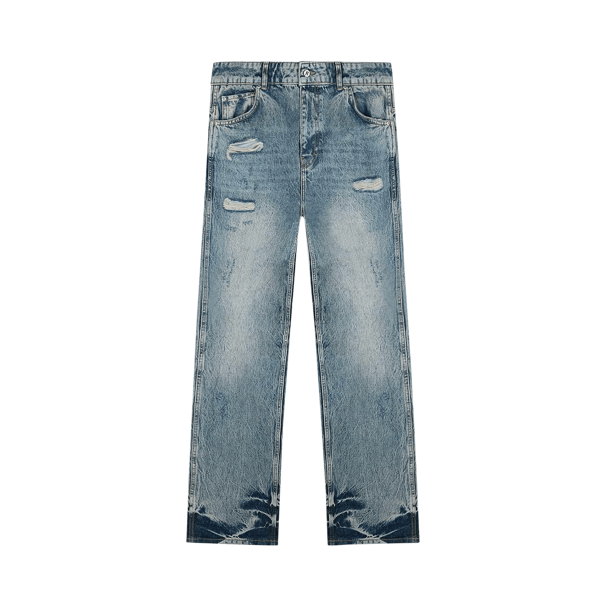 Represent Clo R3 Distressed Baggy Jeans 'Blue/Cream'