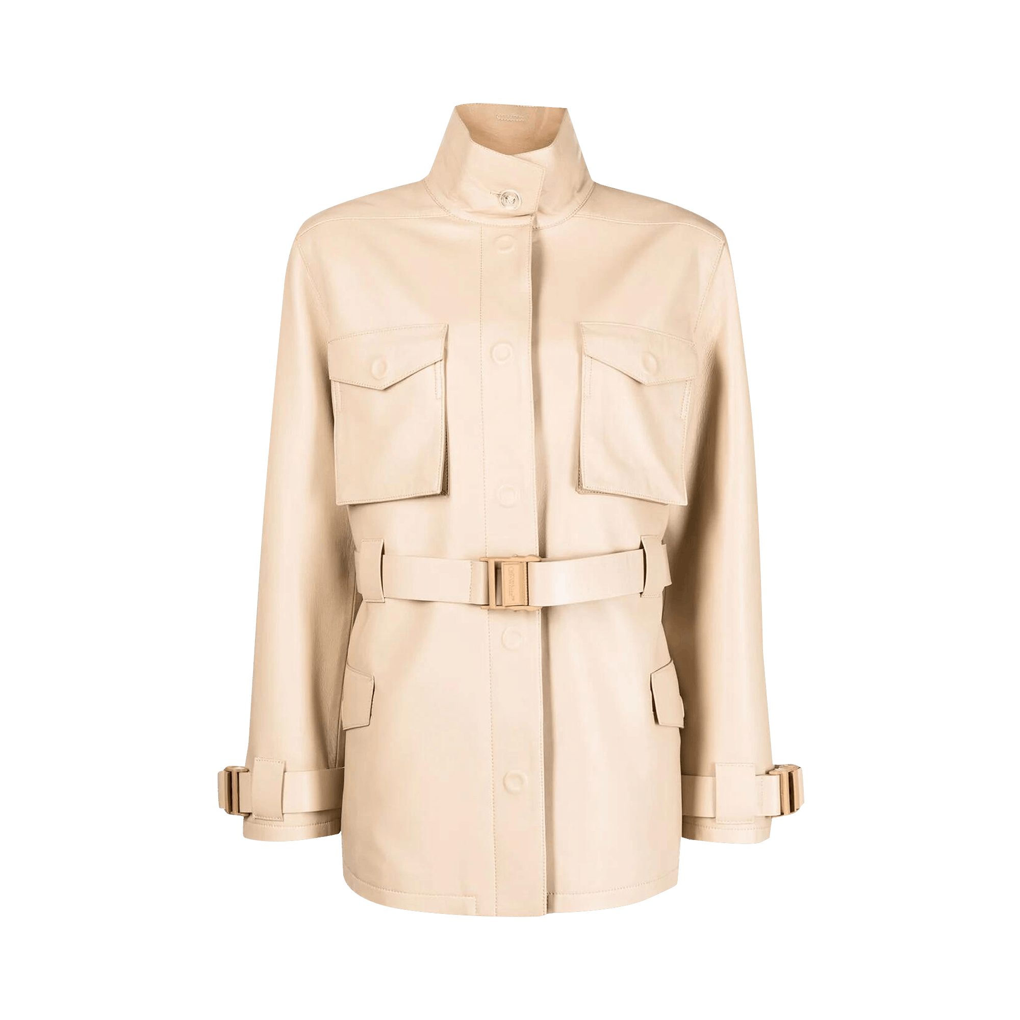 Off-White Cargo Leather Field Jacket 'Camel'