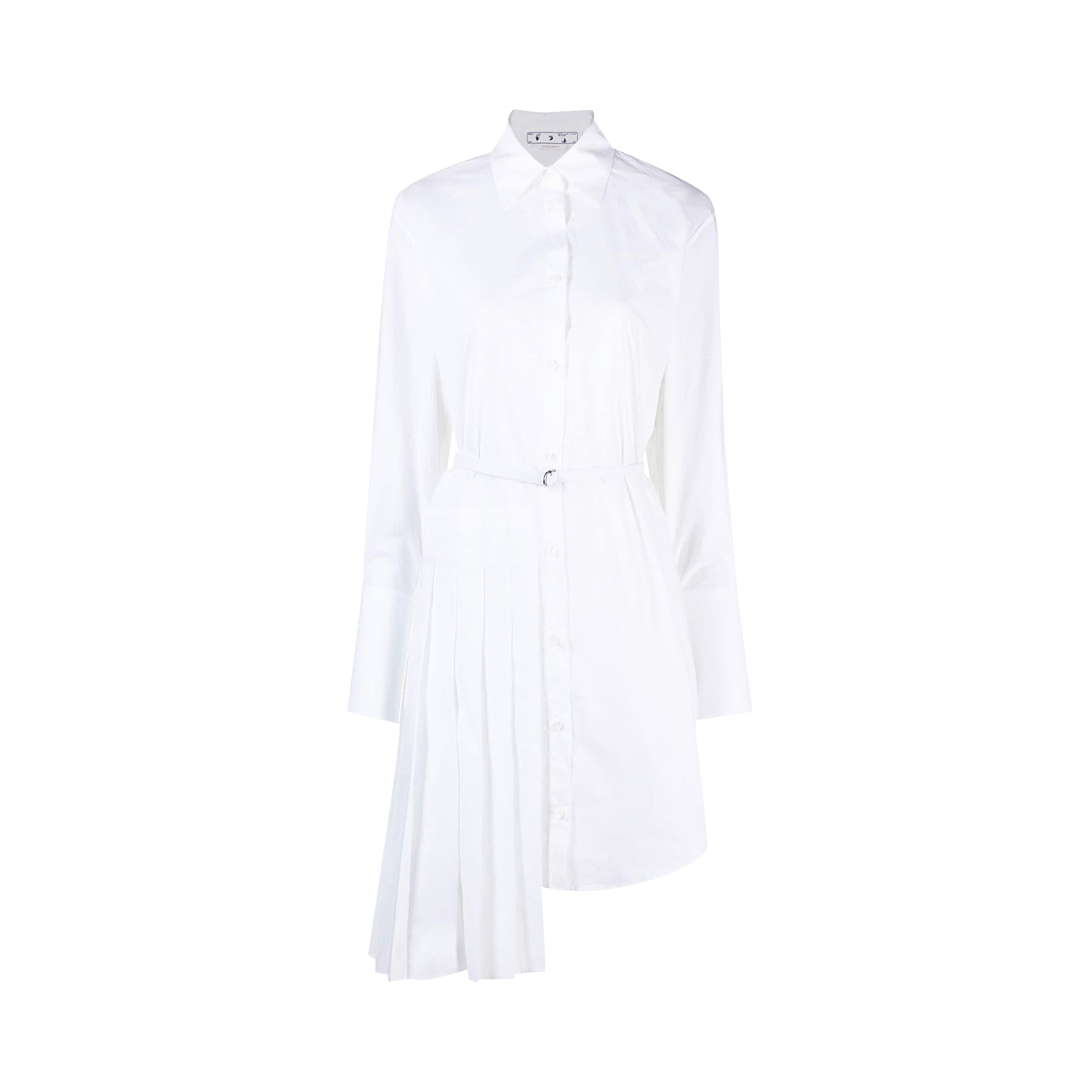 Off-White Diag Plisse Shirt Dress 'White'