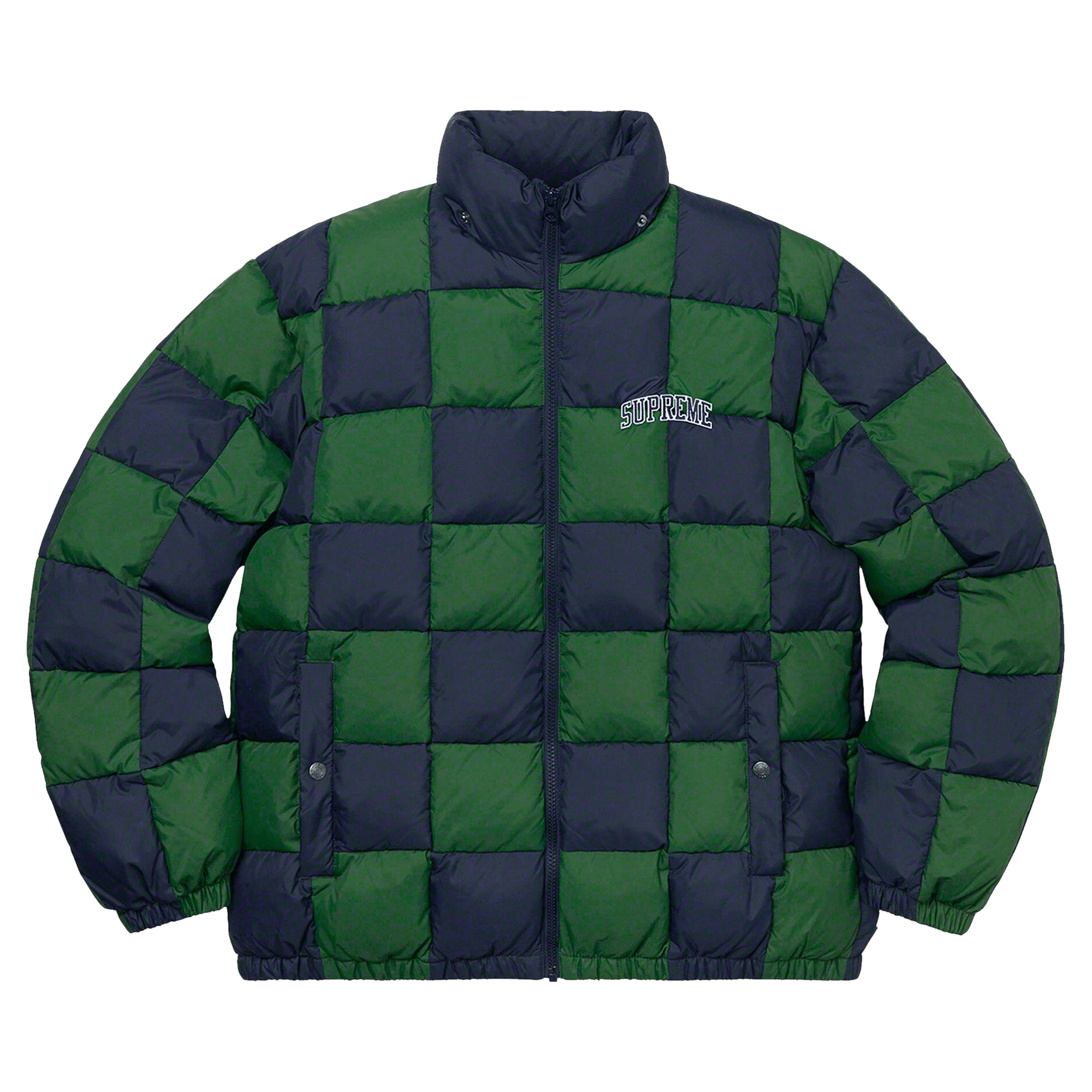 Supreme Checkerboard Puffy Jacket 'Navy'