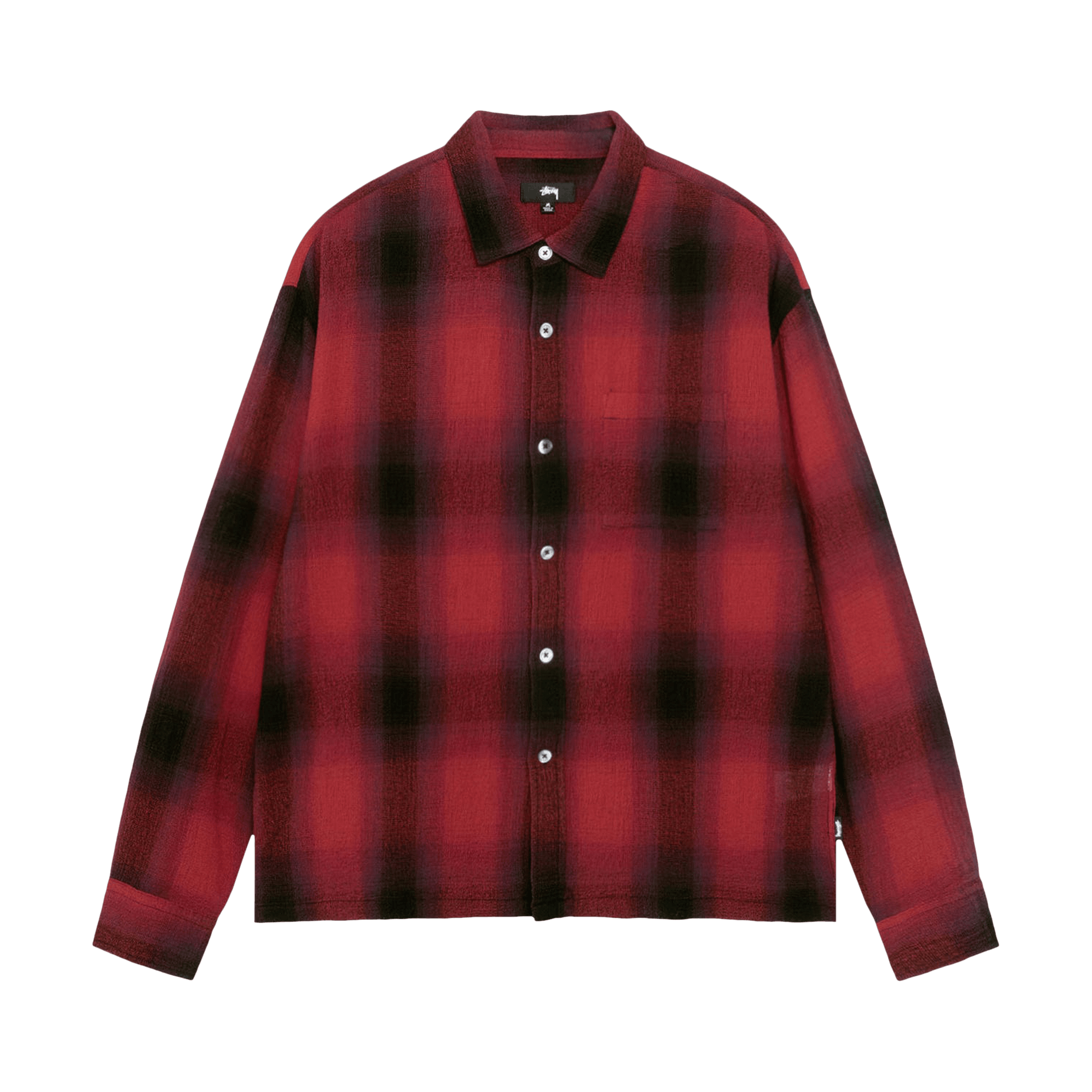 Stussy Loose Weave Plaid Shirt 'Red'